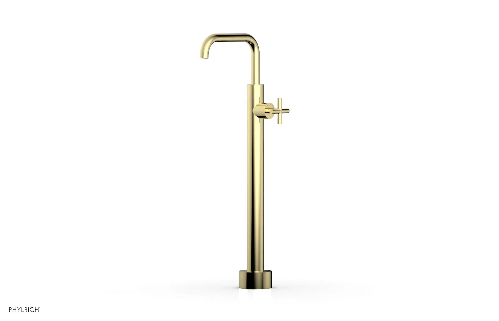 Phylrich TRANSITION Low Floor Mount Tub Filler - Cross Handle by Phylrich