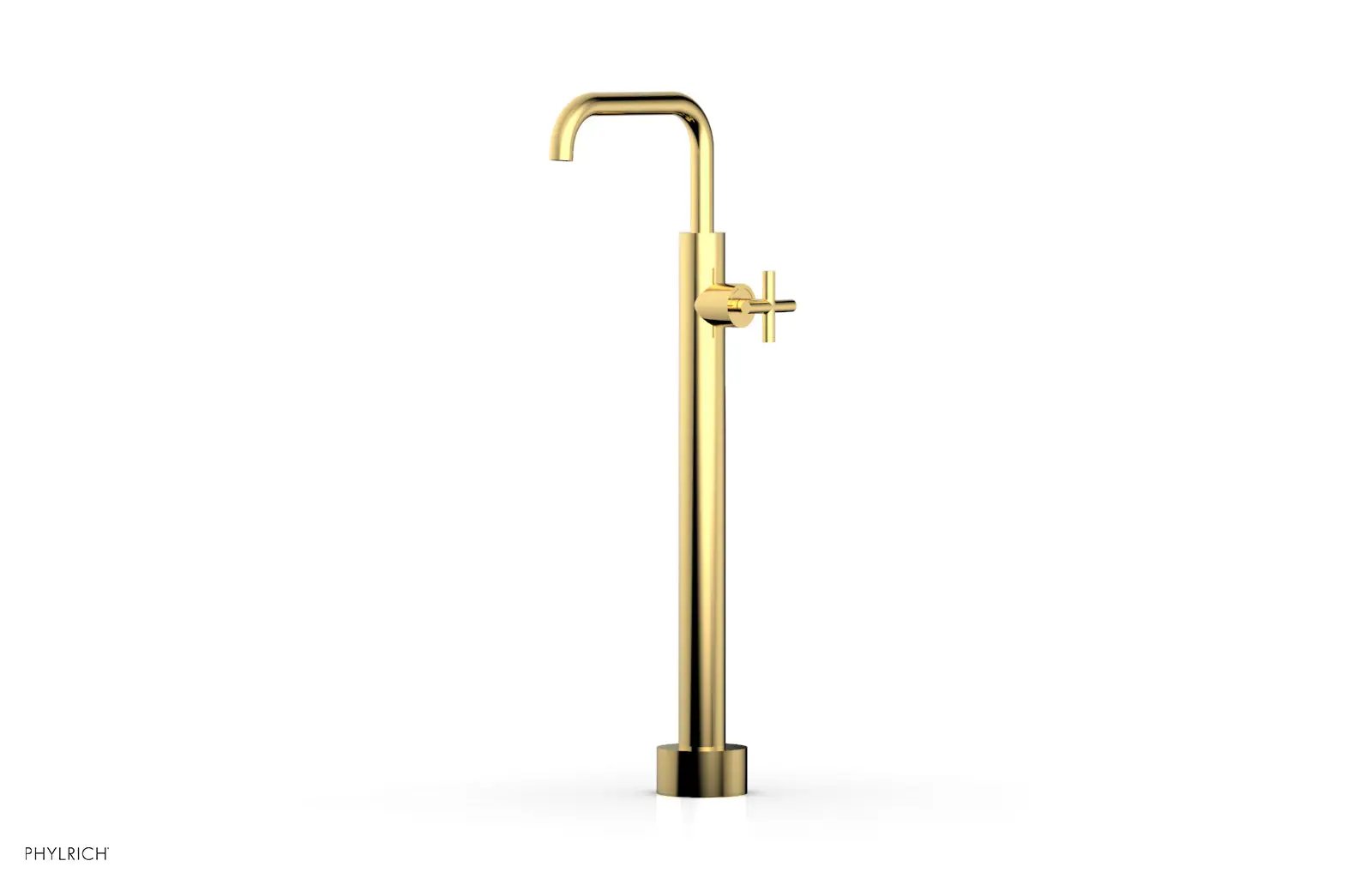 Phylrich TRANSITION Low Floor Mount Tub Filler - Cross Handle by Phylrich