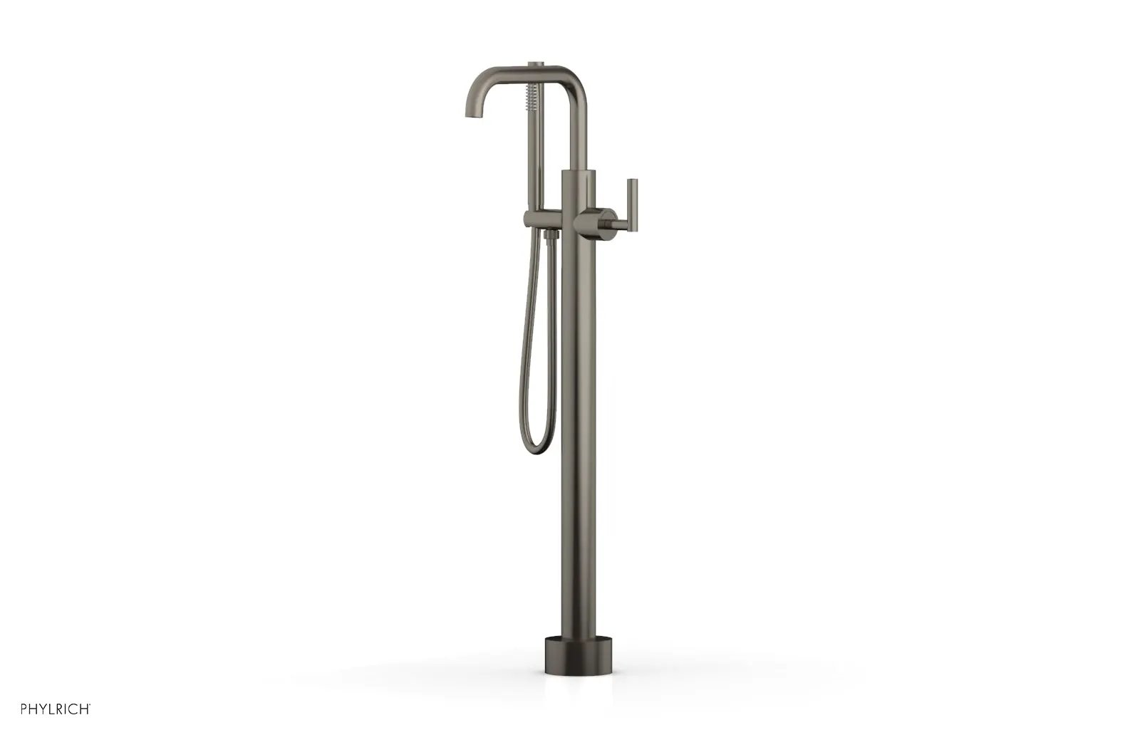 Phylrich TRANSITION Tall Floor Mount Tub Filler - Lever Handle with Hand Shower by Phylrich