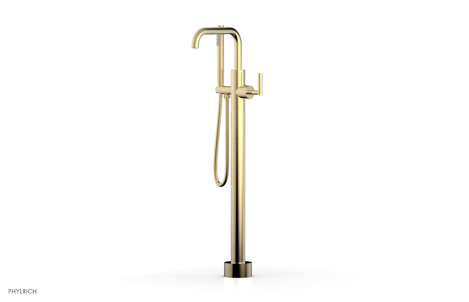 Phylrich TRANSITION Tall Floor Mount Tub Filler - Lever Handle with Hand Shower