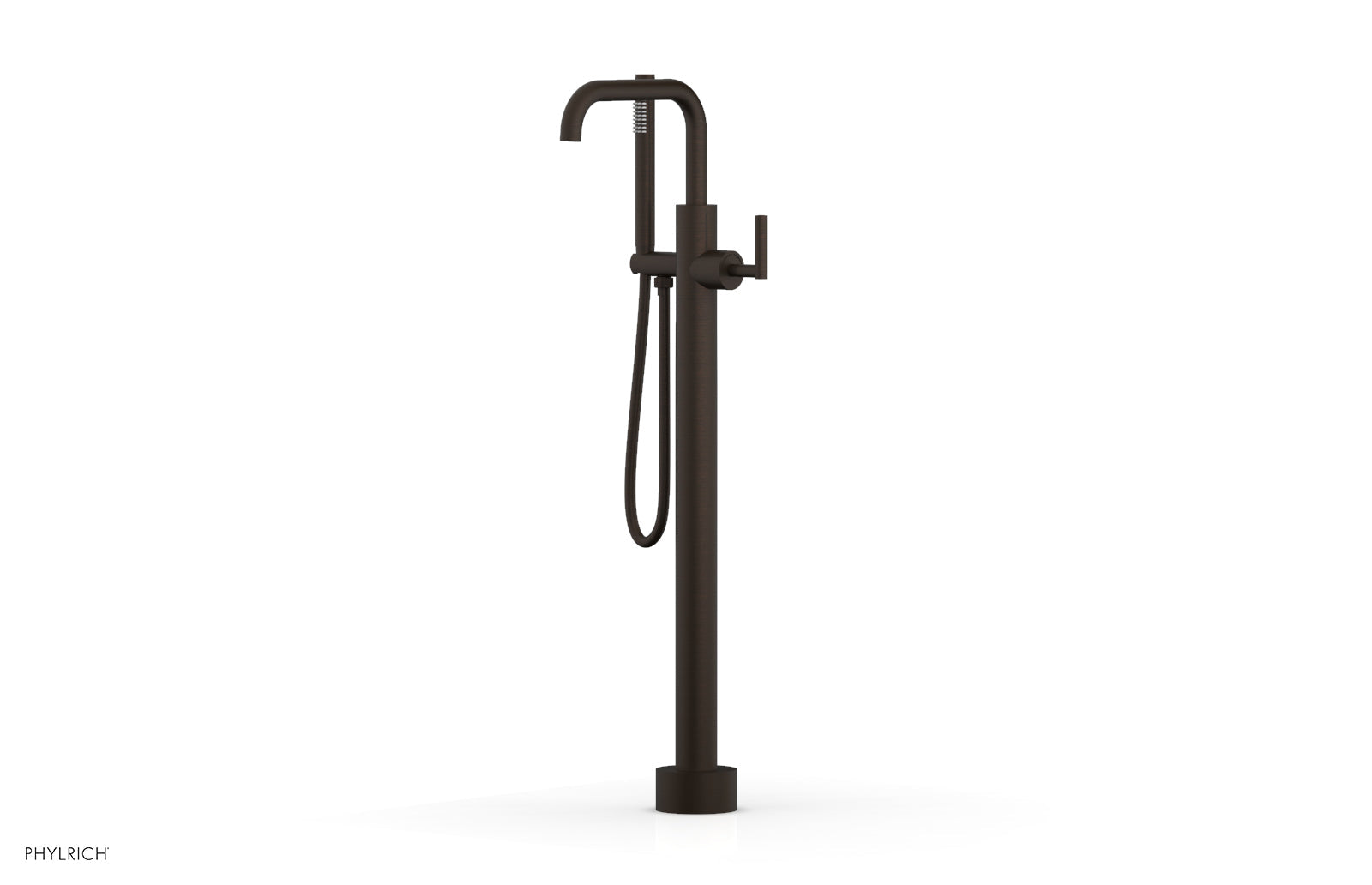 Phylrich TRANSITION Tall Floor Mount Tub Filler - Lever Handle with Hand Shower by Phylrich