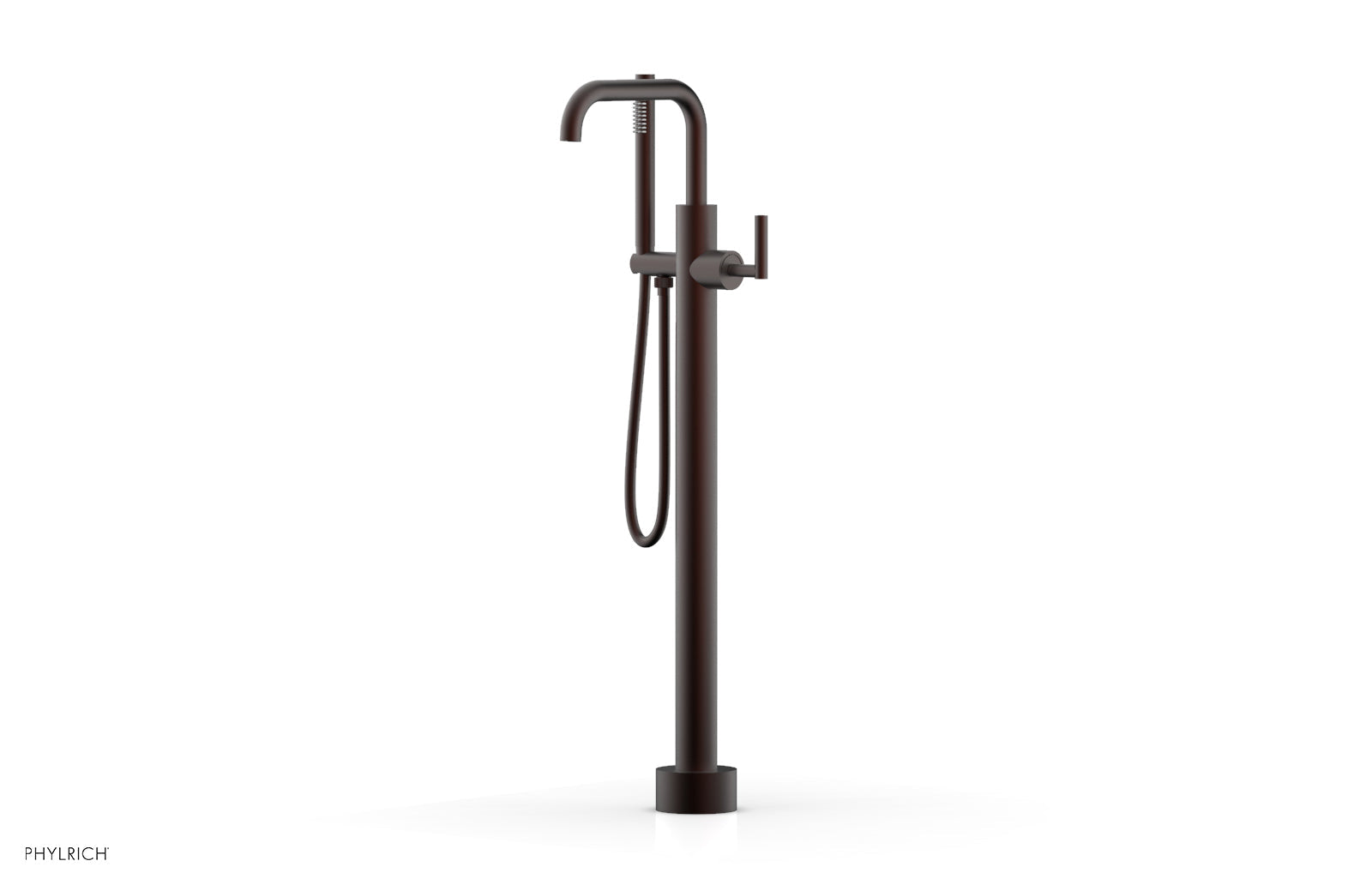 Phylrich TRANSITION Tall Floor Mount Tub Filler - Lever Handle with Hand Shower