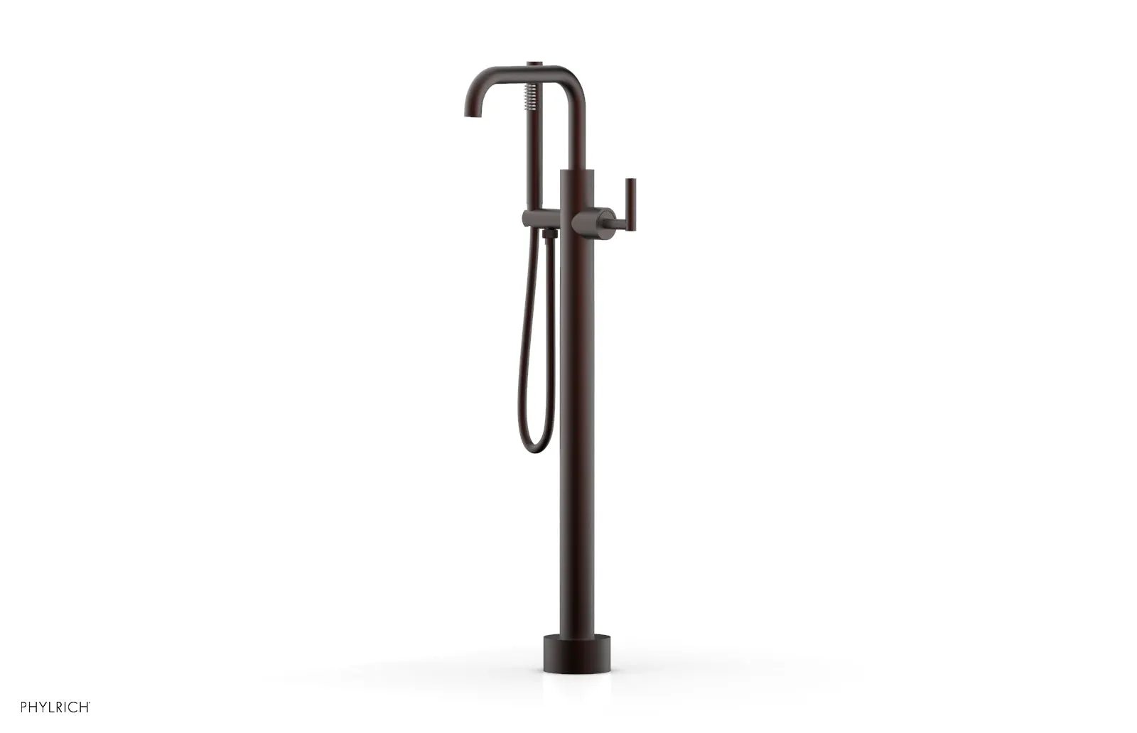 Phylrich TRANSITION Tall Floor Mount Tub Filler - Lever Handle with Hand Shower by Phylrich