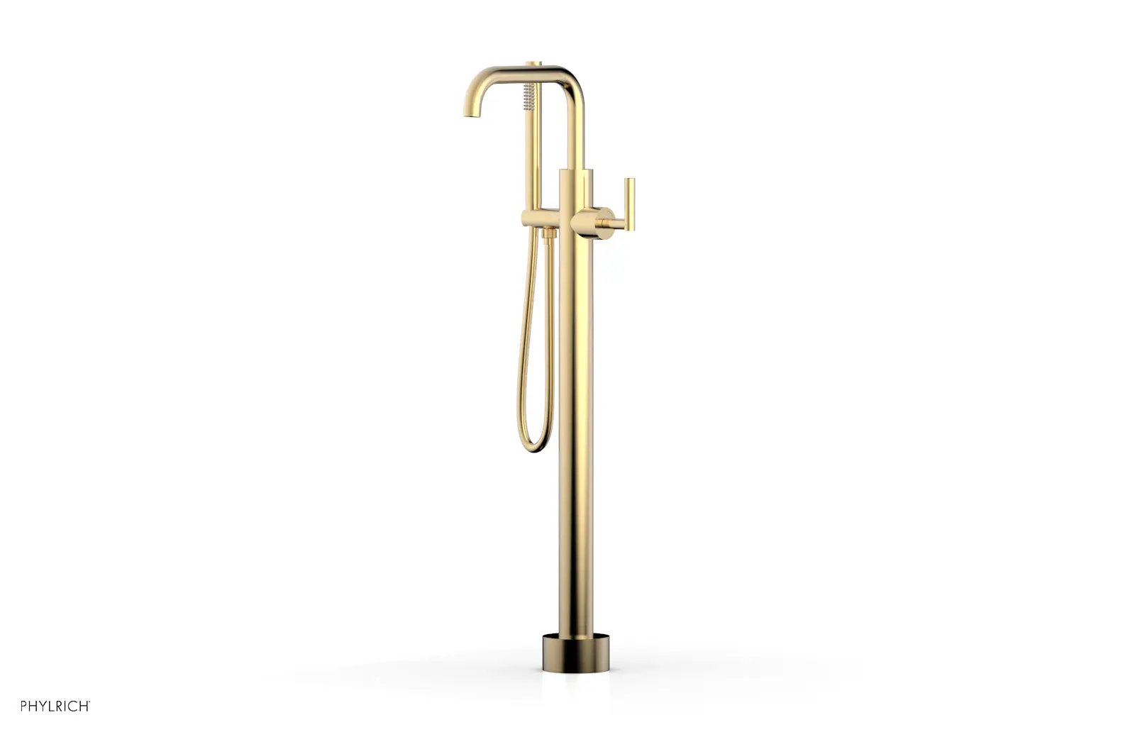 Phylrich TRANSITION Tall Floor Mount Tub Filler - Lever Handle with Hand Shower by Phylrich
