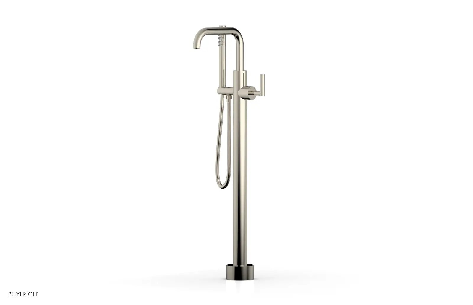 Phylrich TRANSITION Tall Floor Mount Tub Filler - Lever Handle with Hand Shower by Phylrich
