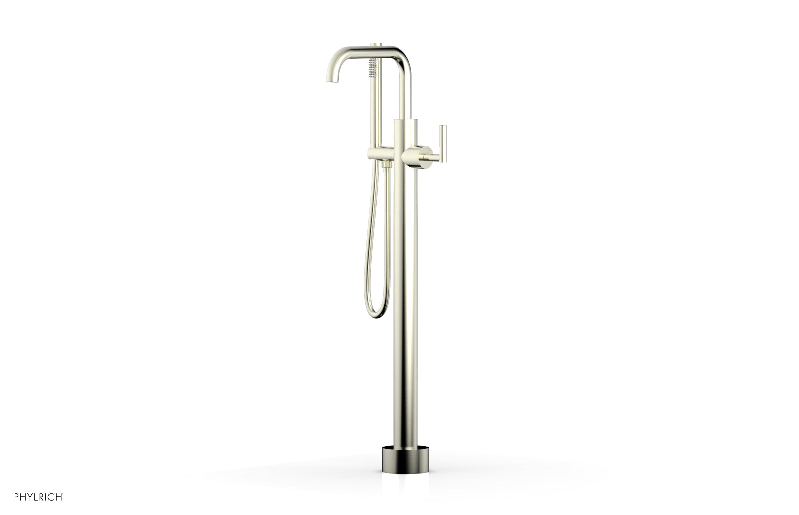 Phylrich TRANSITION Tall Floor Mount Tub Filler - Lever Handle with Hand Shower