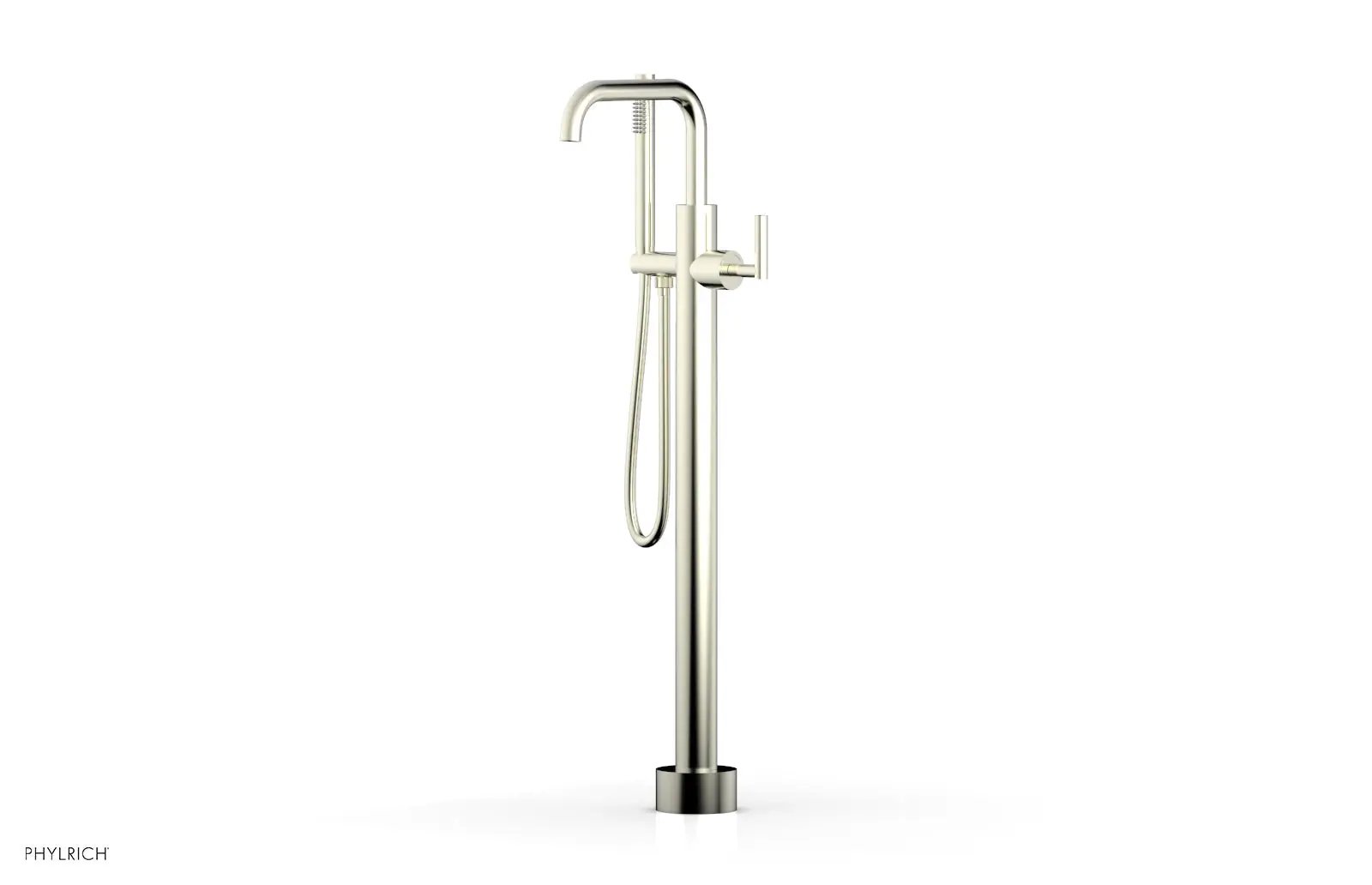 Phylrich TRANSITION Tall Floor Mount Tub Filler - Lever Handle with Hand Shower by Phylrich