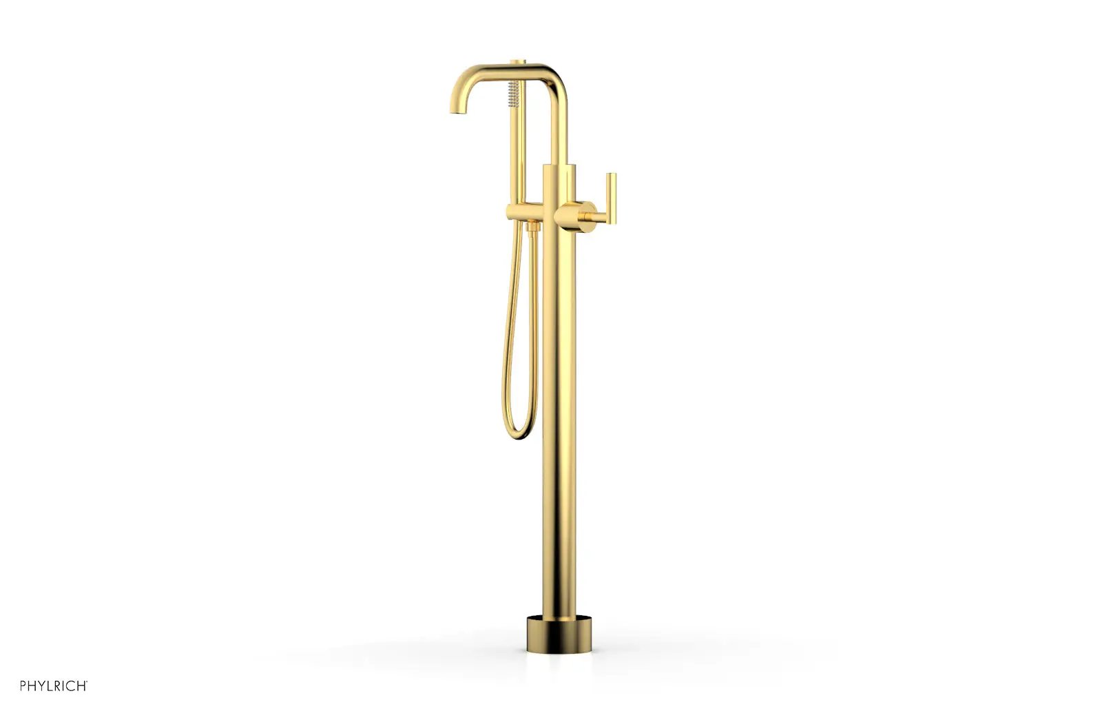 Phylrich TRANSITION Tall Floor Mount Tub Filler - Lever Handle with Hand Shower by Phylrich