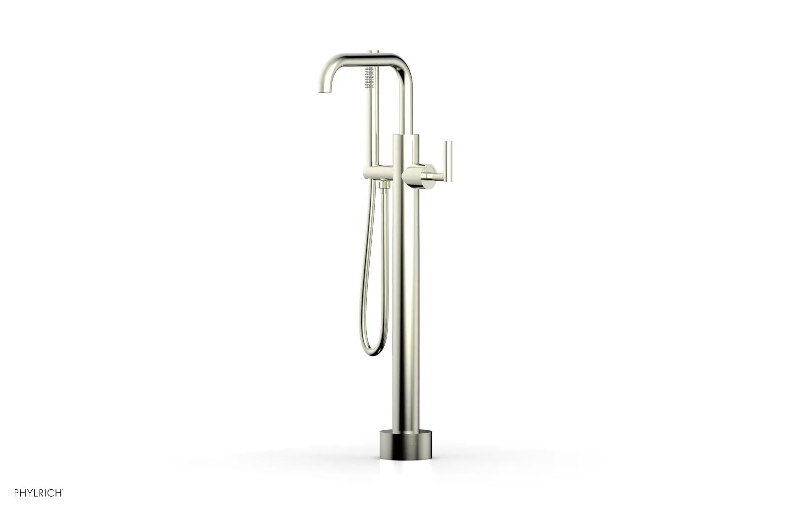 Phylrich TRANSITION Low Floor Mount Tub Filler - Lever Handle with Hand Shower by Phylrich
