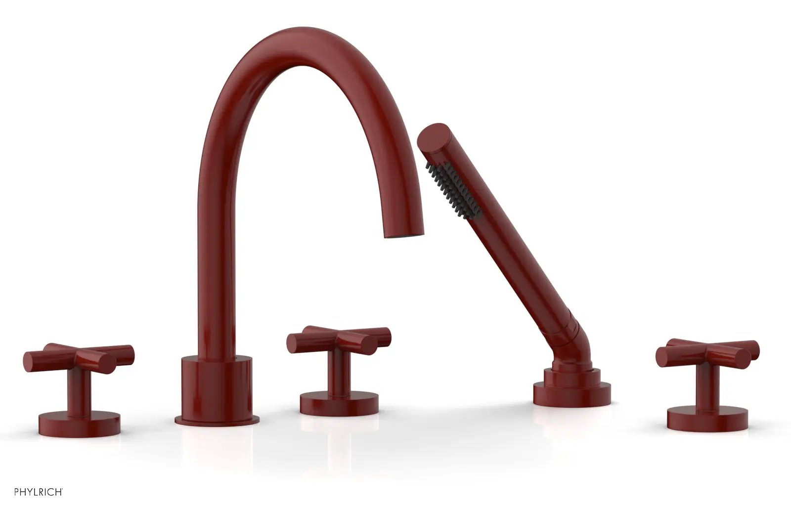 Phylrich TRANSITION Deck Tub Set with Hand Shower - Cross Handles by Phylrich