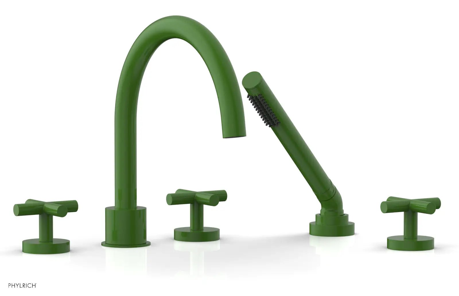 Phylrich TRANSITION Deck Tub Set with Hand Shower - Cross Handles by Phylrich