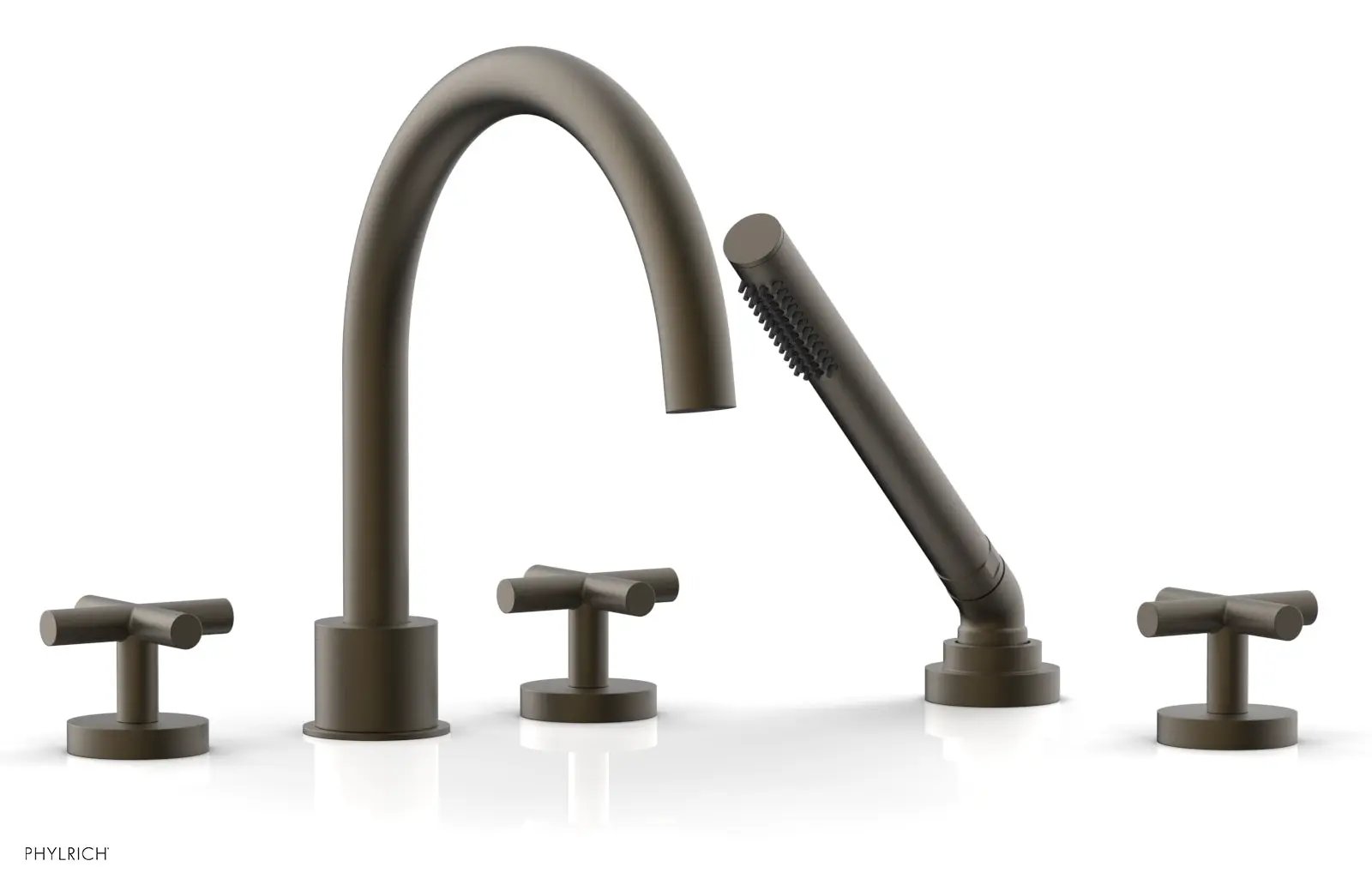 Phylrich TRANSITION Deck Tub Set with Hand Shower - Cross Handles by Phylrich