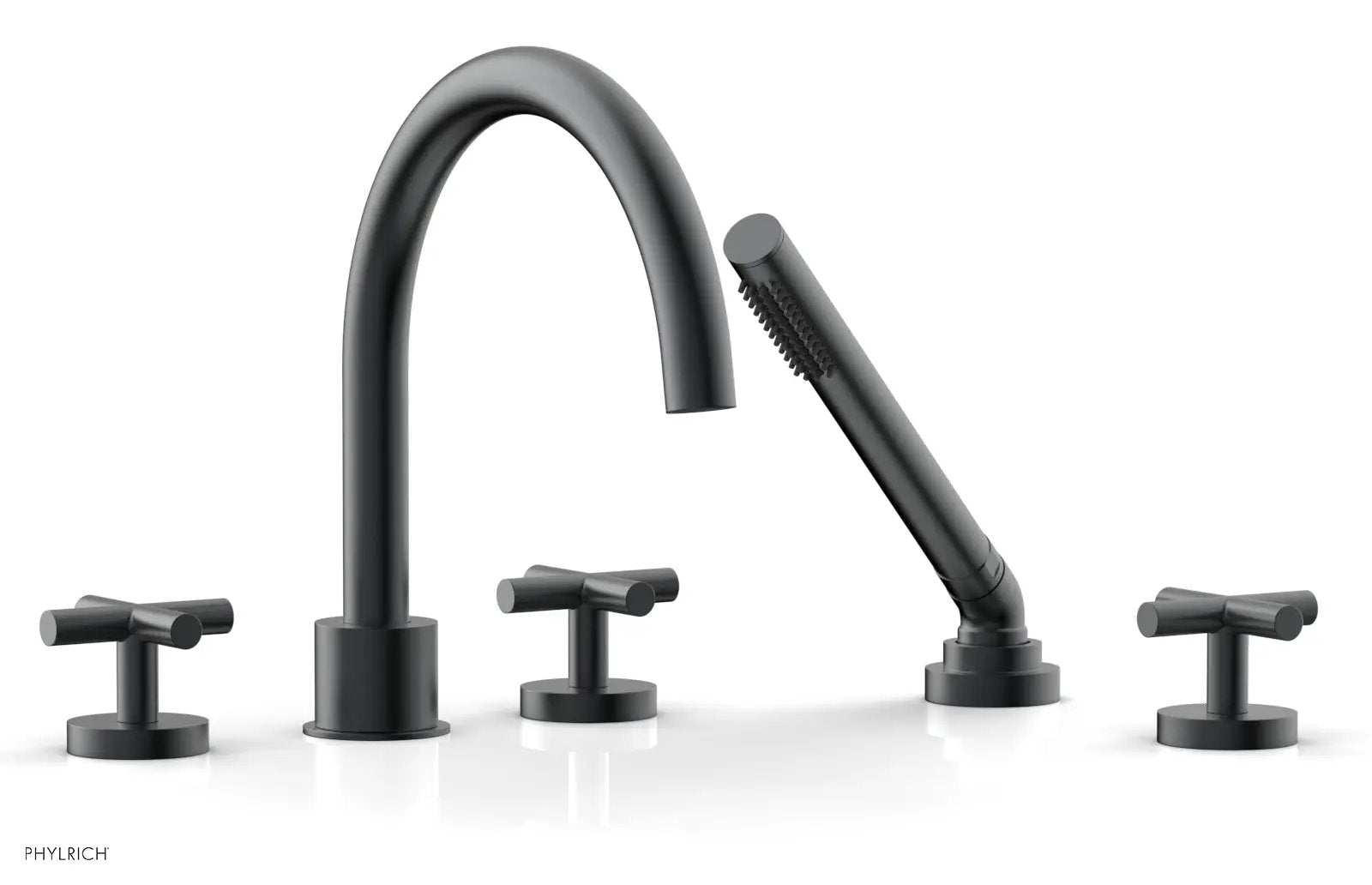 Phylrich TRANSITION Deck Tub Set with Hand Shower - Cross Handles by Phylrich