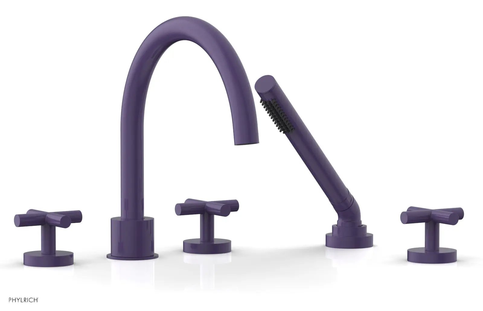 Phylrich TRANSITION Deck Tub Set with Hand Shower - Cross Handles by Phylrich