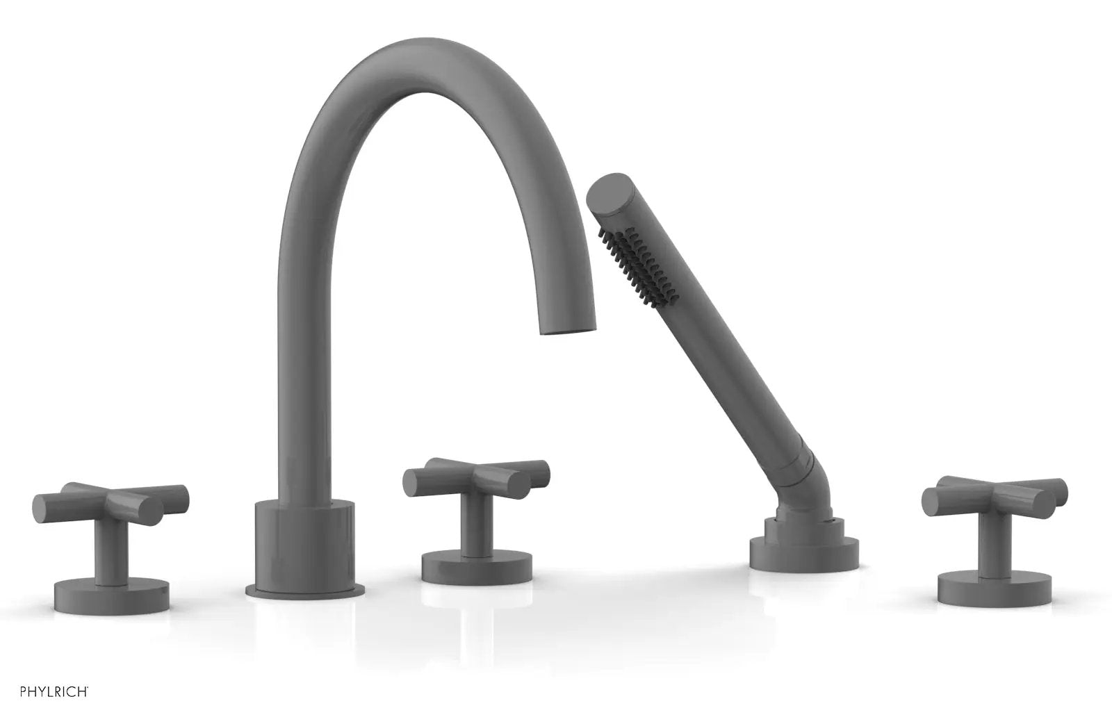 Phylrich TRANSITION Deck Tub Set with Hand Shower - Cross Handles by Phylrich