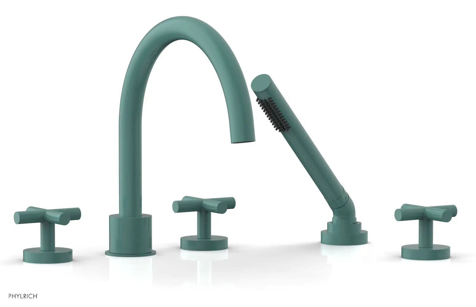 Phylrich TRANSITION Deck Tub Set with Hand Shower - Cross Handles by Phylrich