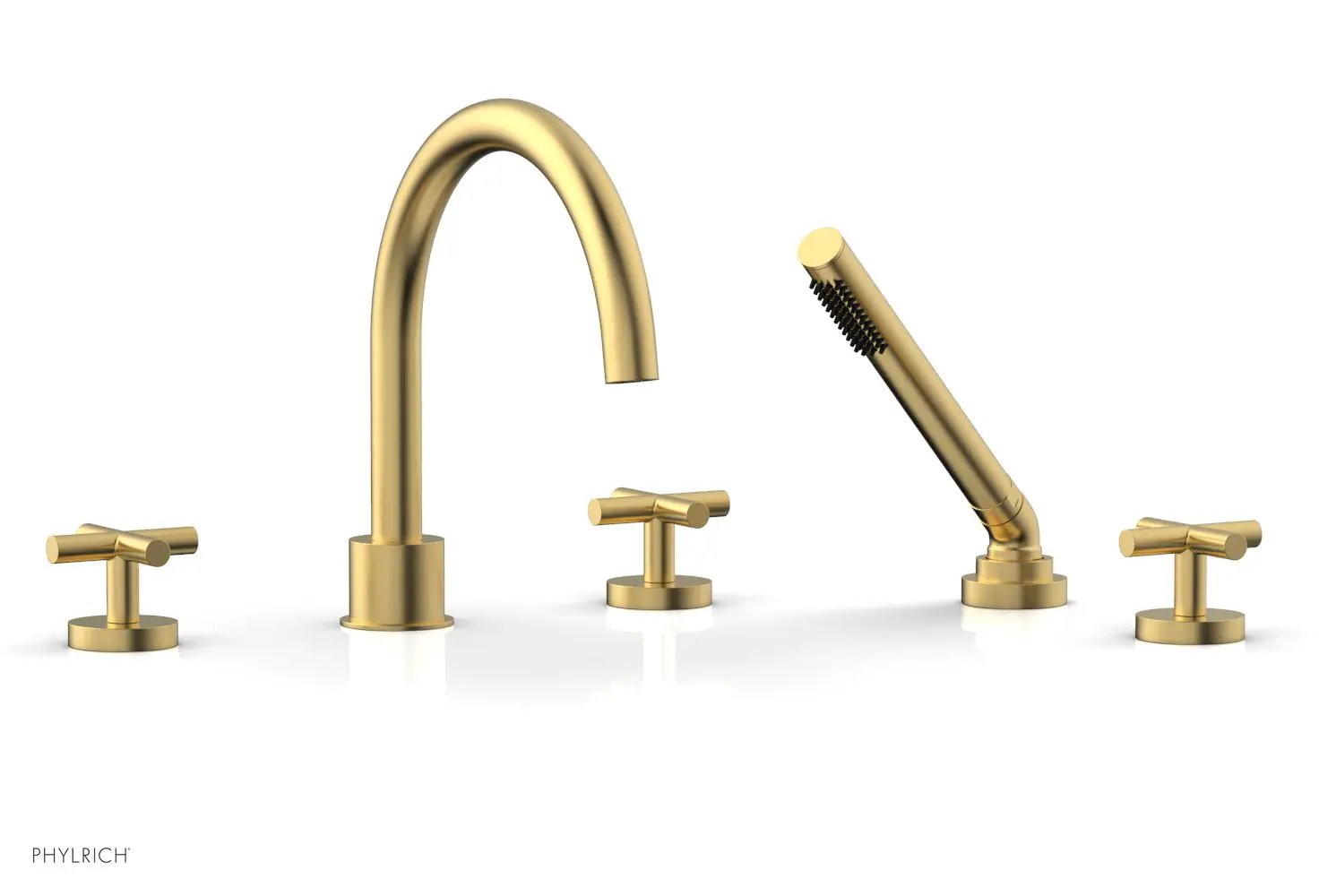Phylrich TRANSITION Deck Tub Set with Hand Shower - Cross Handles by Phylrich