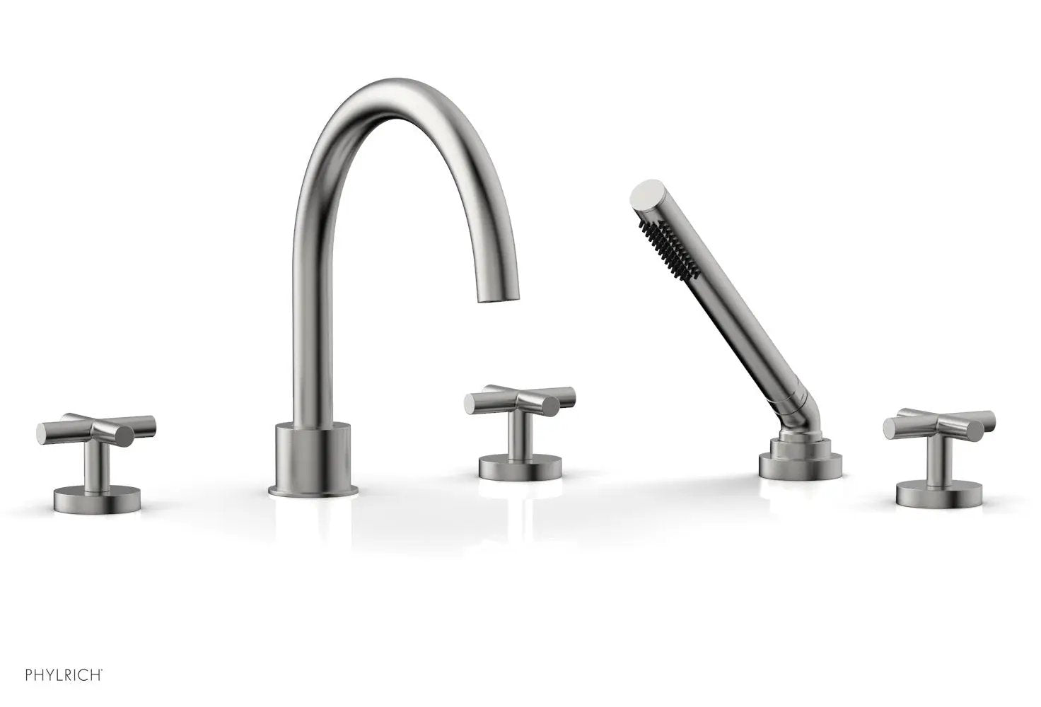 Phylrich TRANSITION Deck Tub Set with Hand Shower - Cross Handles by Phylrich