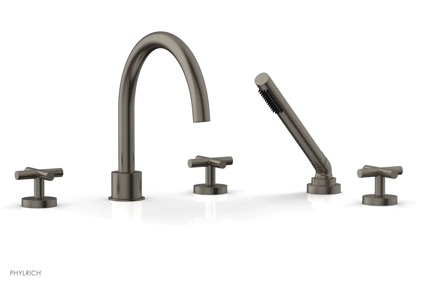 Phylrich TRANSITION Deck Tub Set with Hand Shower - Cross Handles by Phylrich