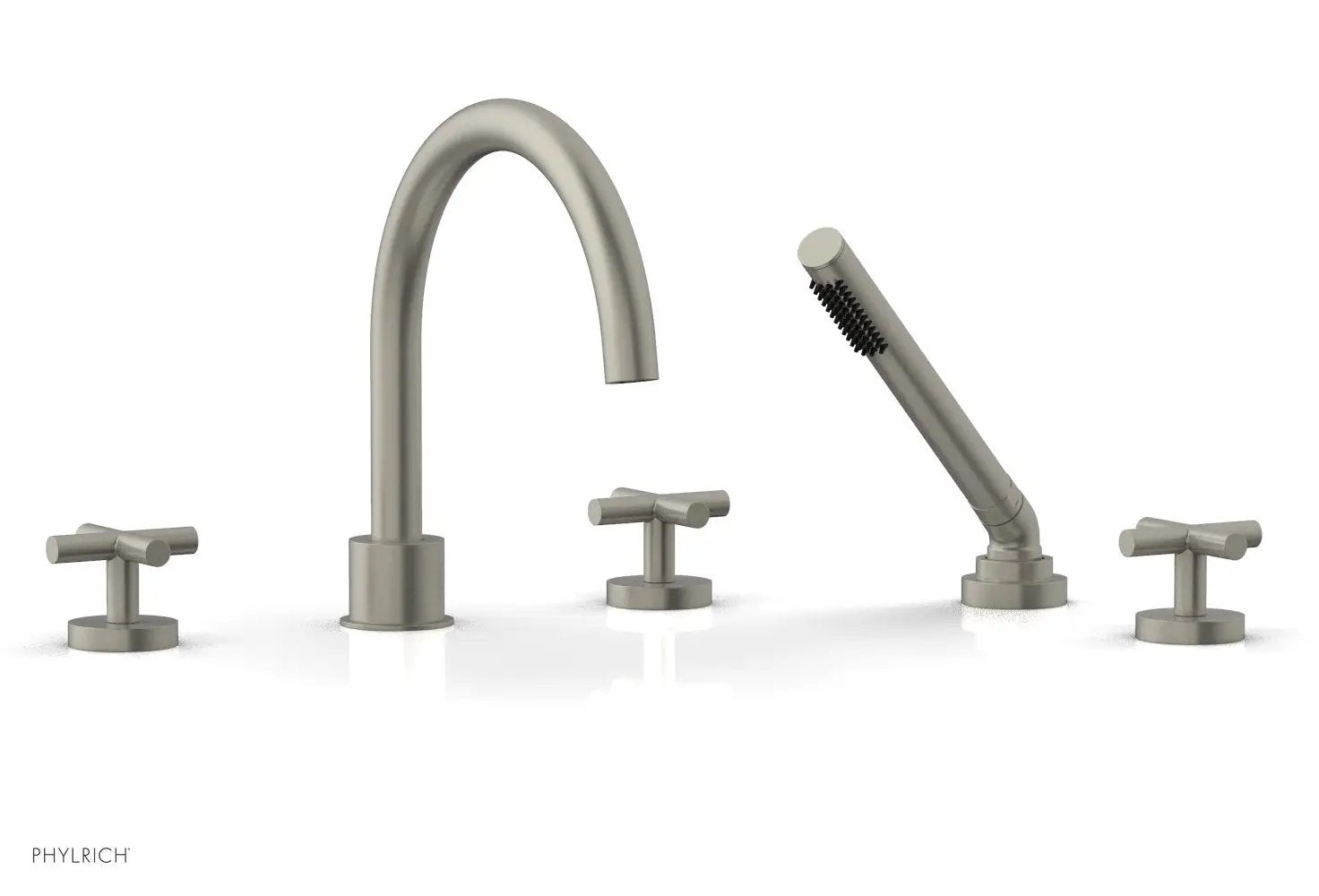 Phylrich TRANSITION Deck Tub Set with Hand Shower - Cross Handles by Phylrich