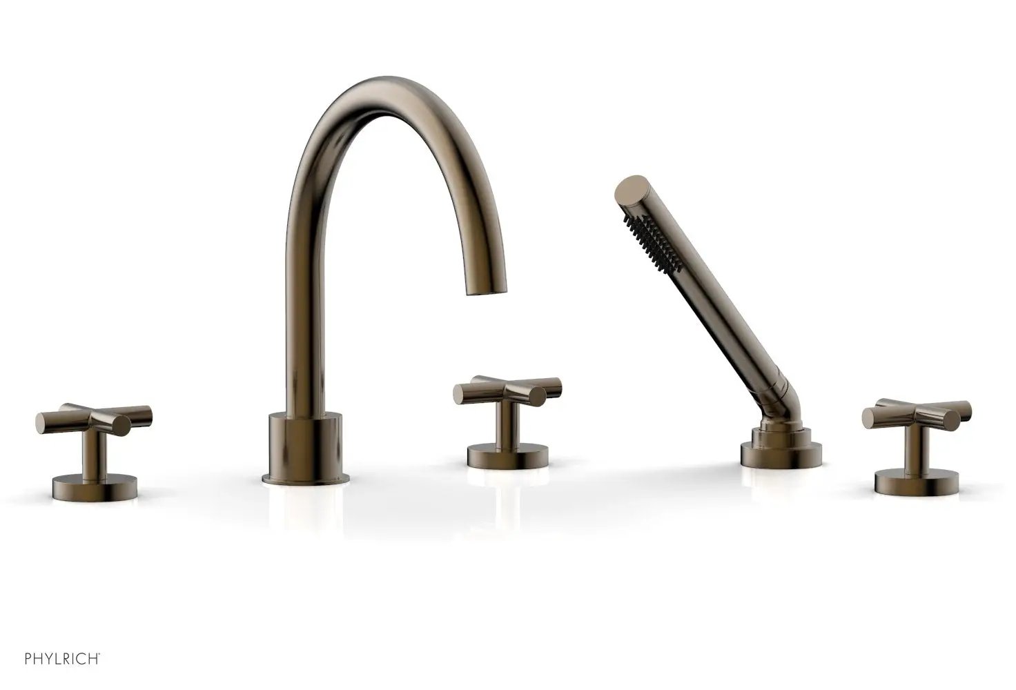 Phylrich TRANSITION Deck Tub Set with Hand Shower - Cross Handles by Phylrich