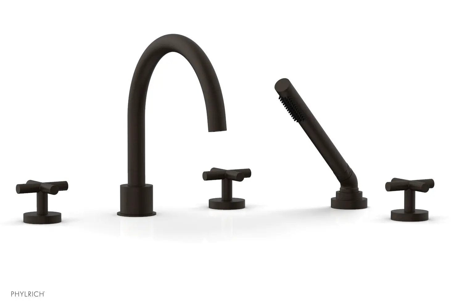 Phylrich TRANSITION Deck Tub Set with Hand Shower - Cross Handles by Phylrich
