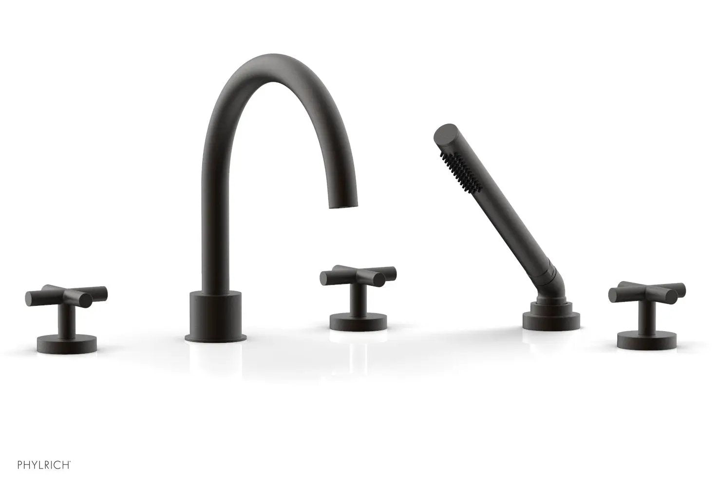 Phylrich TRANSITION Deck Tub Set with Hand Shower - Cross Handles by Phylrich