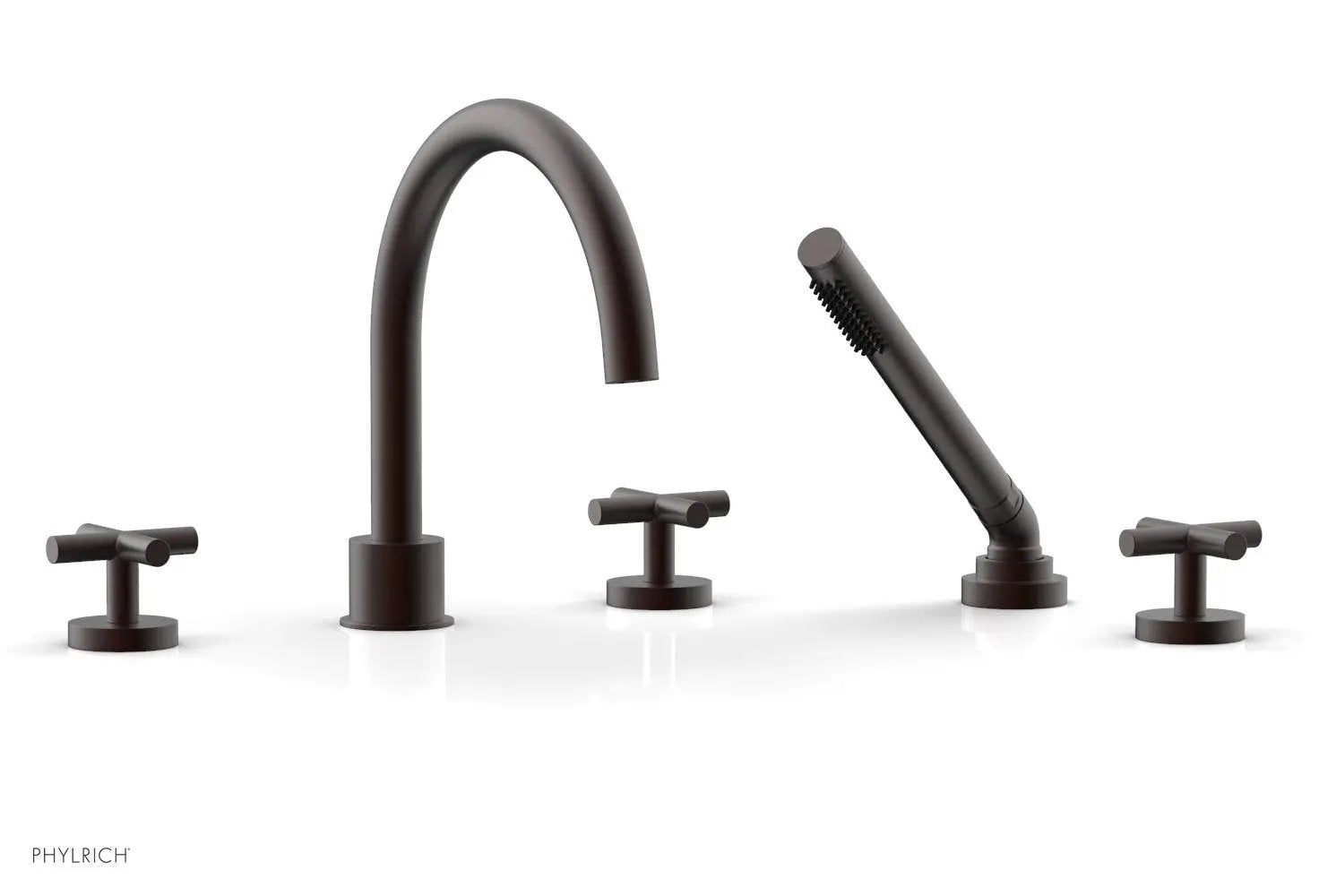 Phylrich TRANSITION Deck Tub Set with Hand Shower - Cross Handles by Phylrich