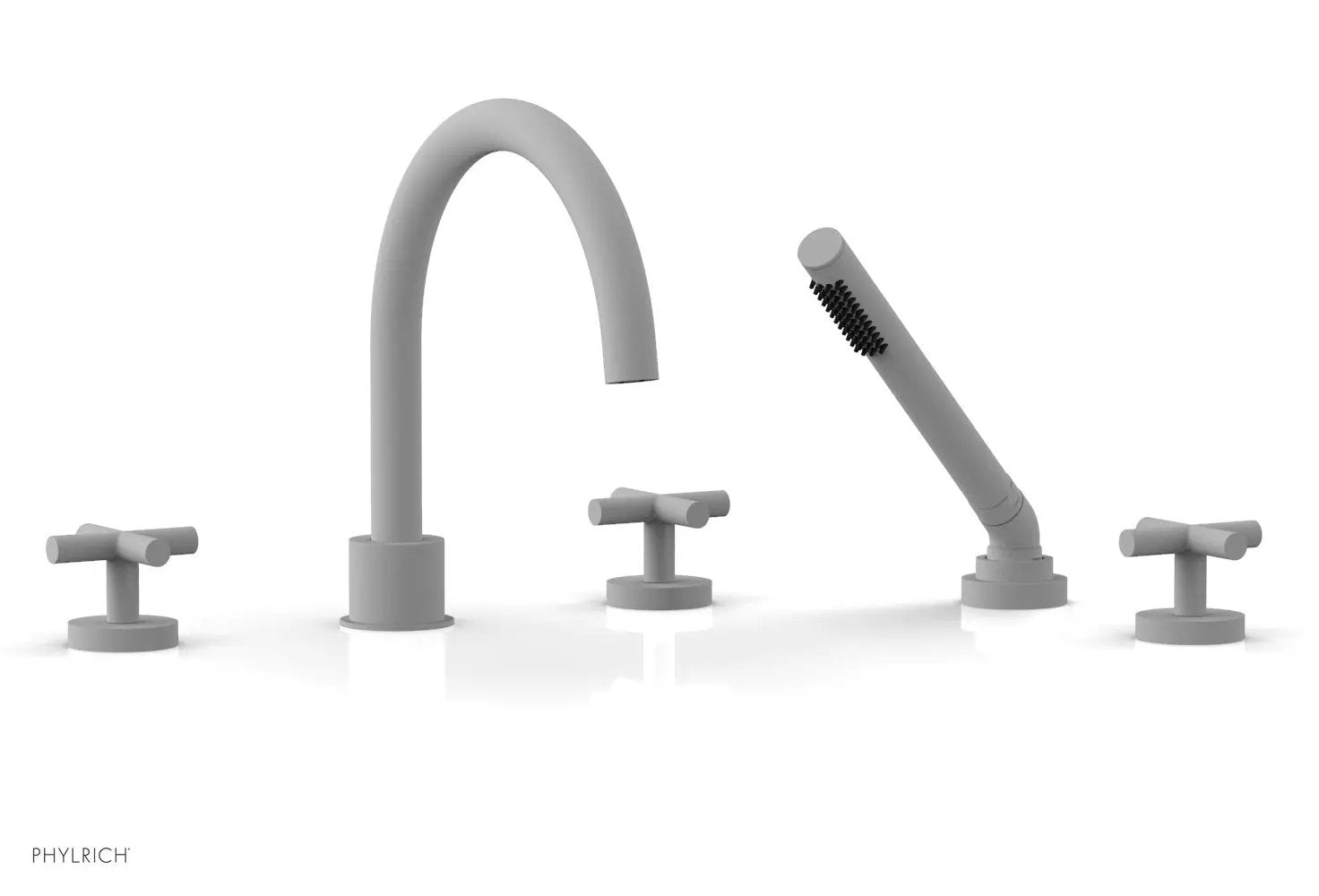 Phylrich TRANSITION Deck Tub Set with Hand Shower - Cross Handles by Phylrich