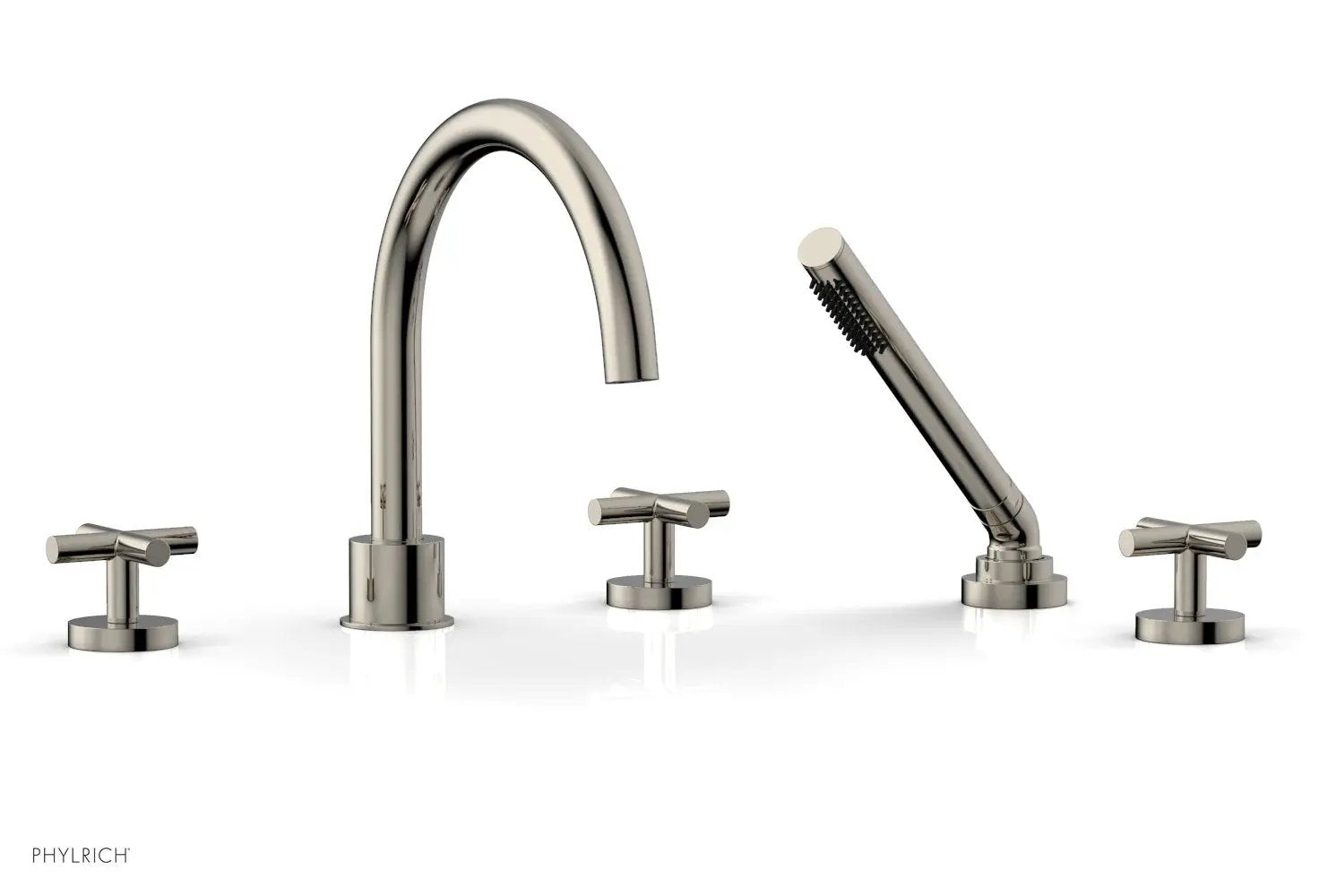 Phylrich TRANSITION Deck Tub Set with Hand Shower - Cross Handles by Phylrich