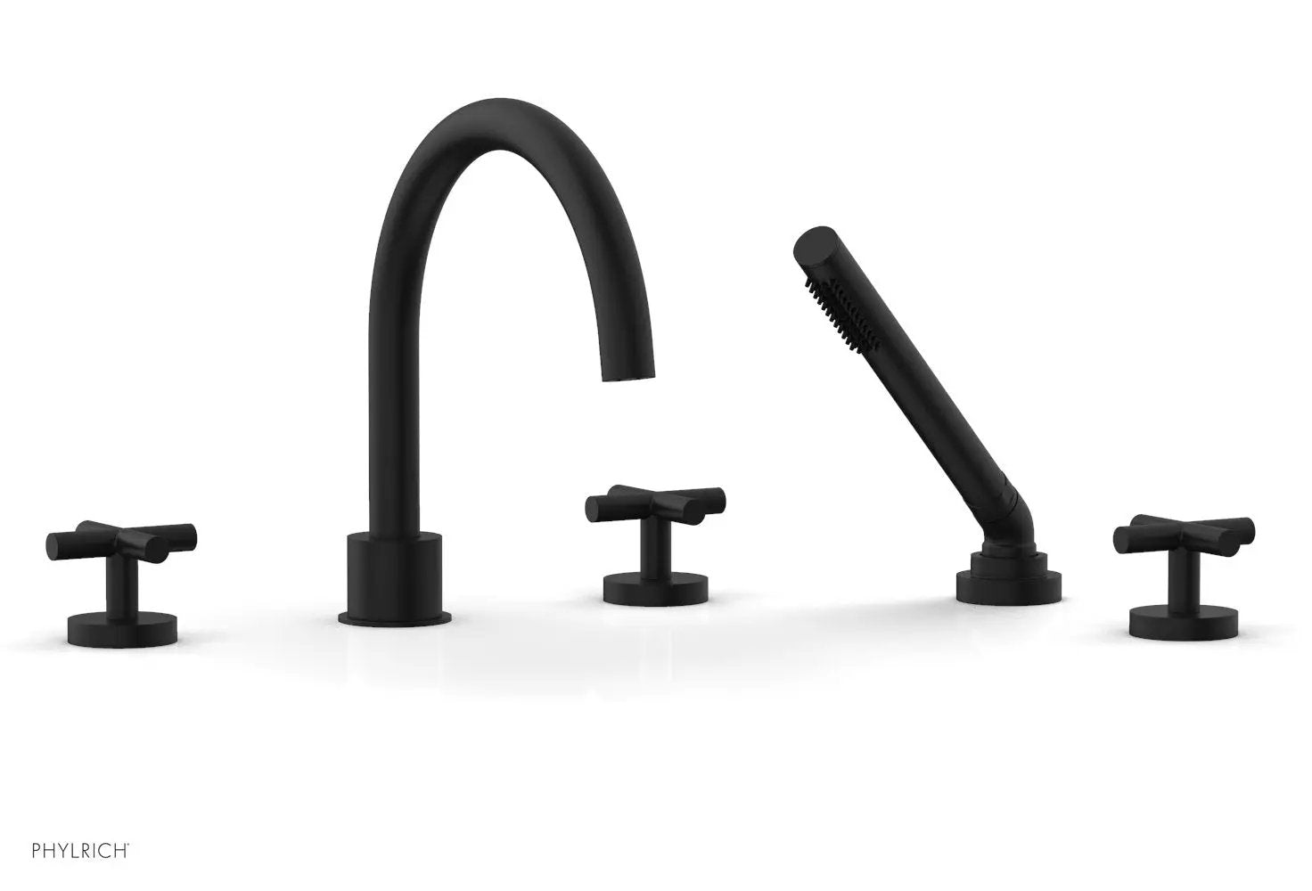 Phylrich TRANSITION Deck Tub Set with Hand Shower - Cross Handles by Phylrich