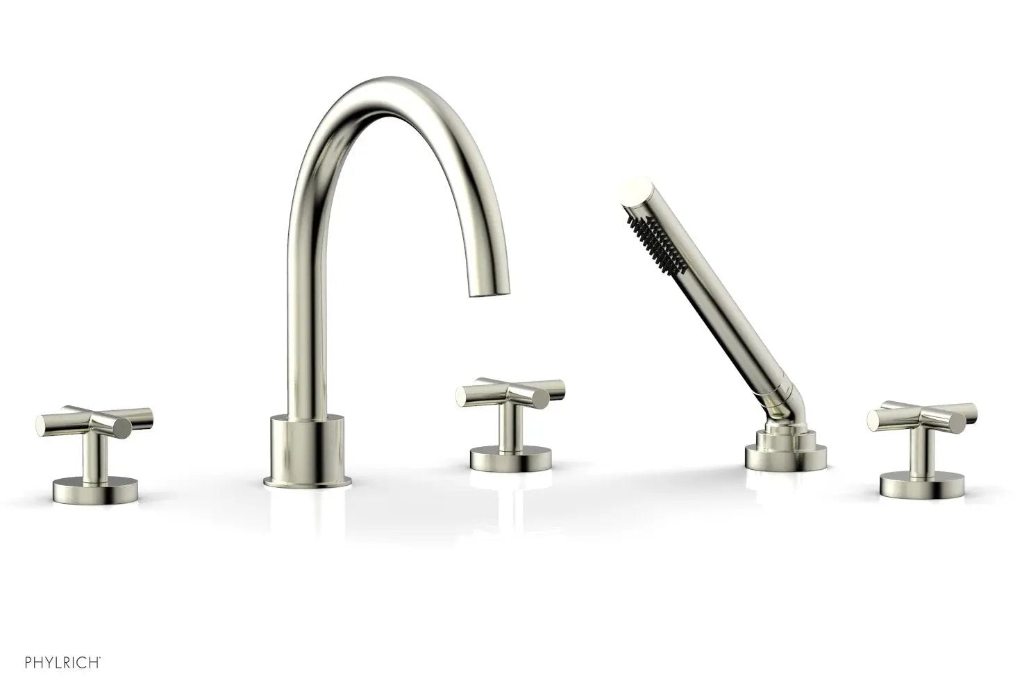 Phylrich TRANSITION Deck Tub Set with Hand Shower - Cross Handles by Phylrich