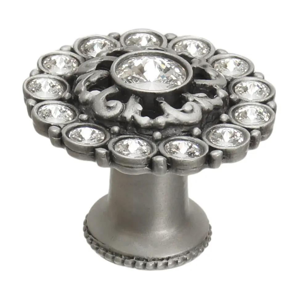 Carpe Diem Caché Iv Large Round Multi Crystals Knob with Flared Foot - Decorated with Swarovski Crystals by Carpe Diem