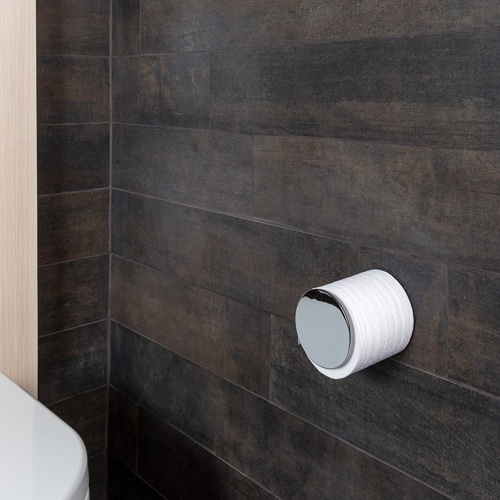 polished chrome toilet paper holder