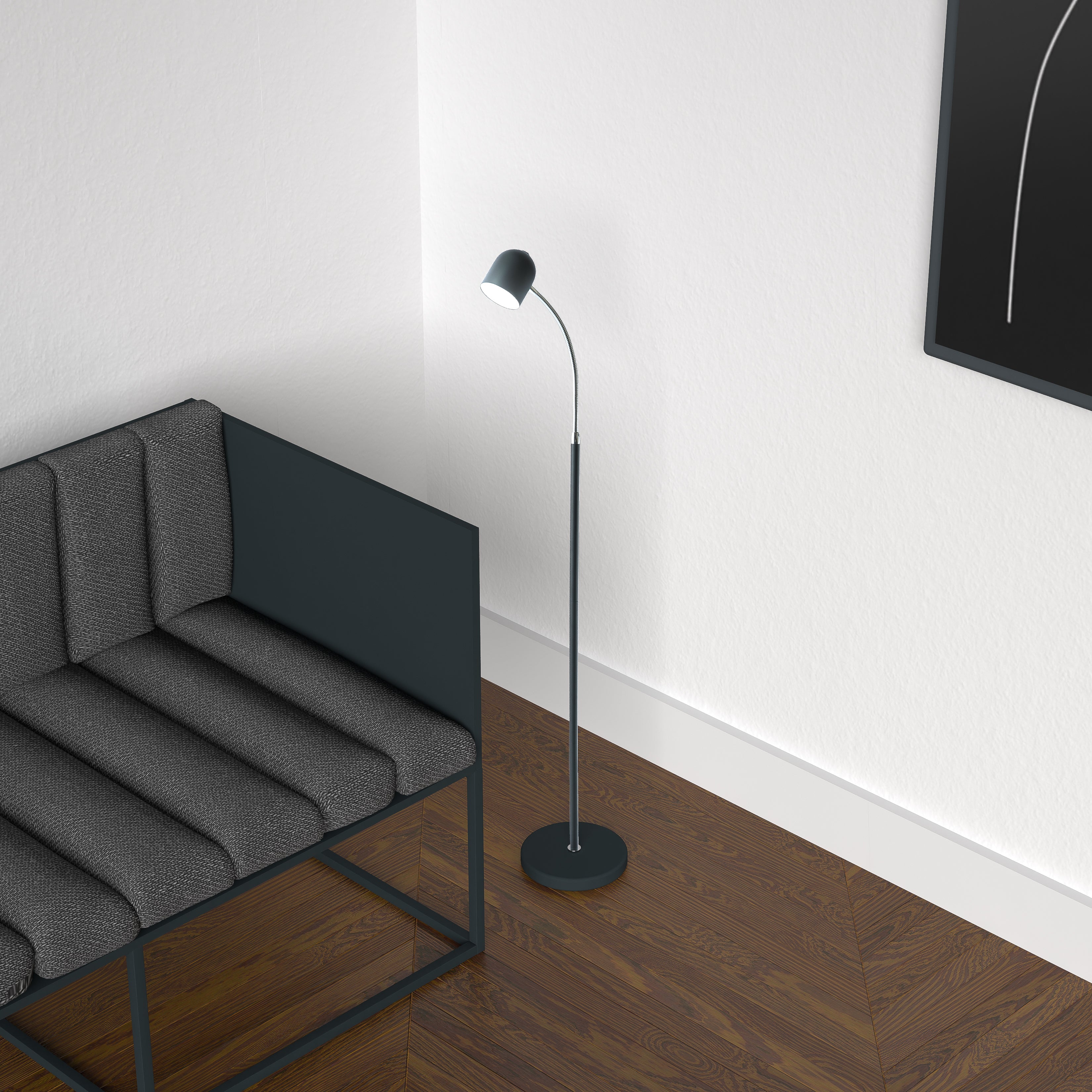 satin black floor lamp