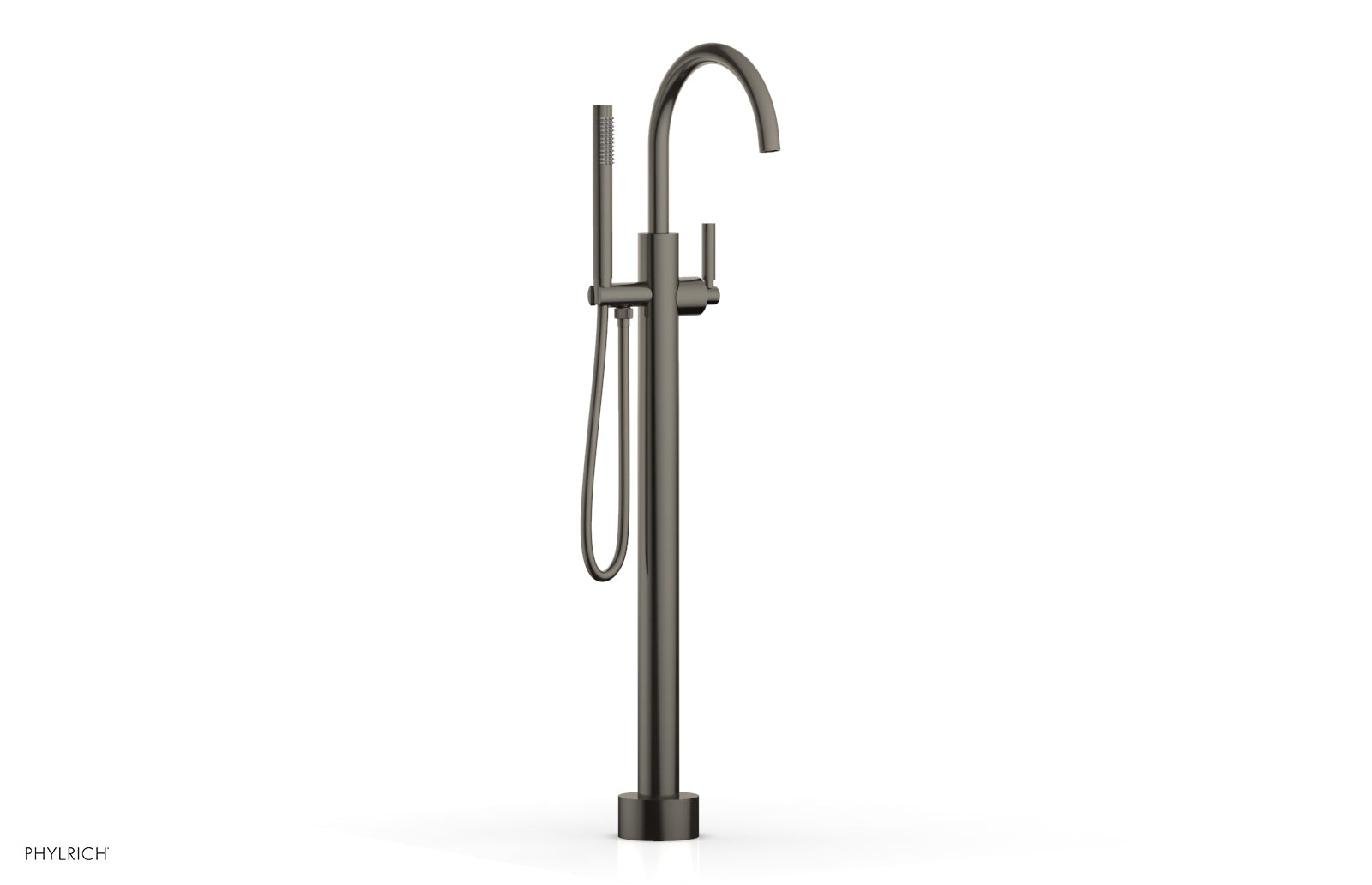 Phylrich BASIC Tall Floor Mount Tub Filler - Lever Handle with Hand Shower