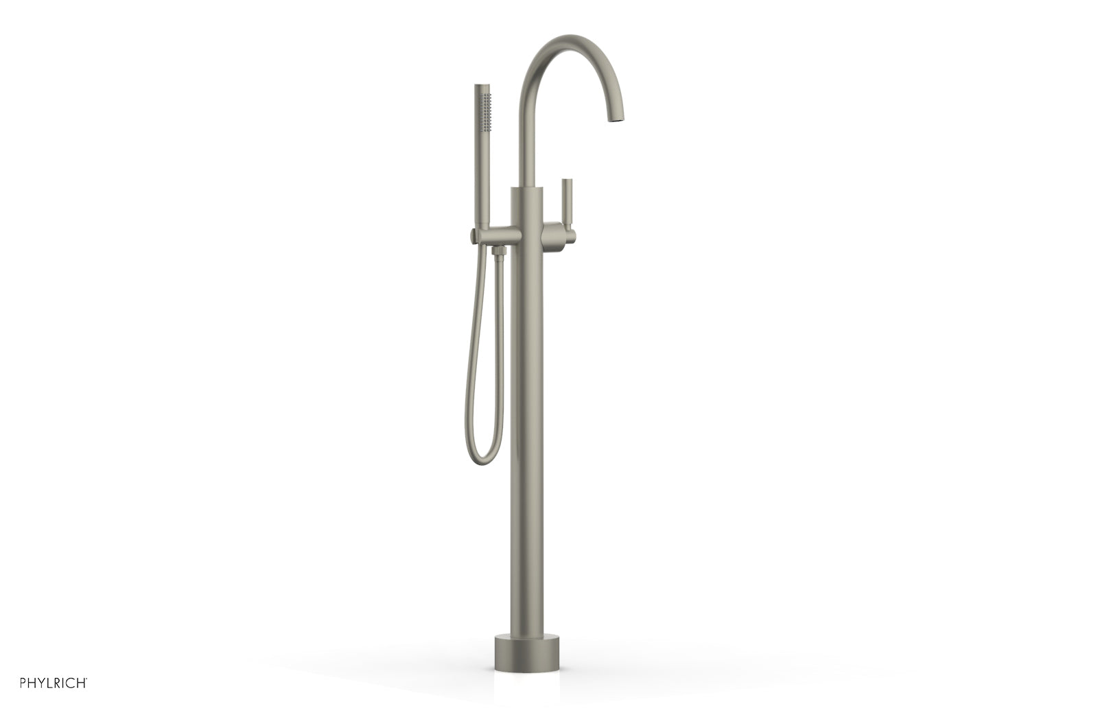 Phylrich BASIC Tall Floor Mount Tub Filler - Lever Handle with Hand Shower