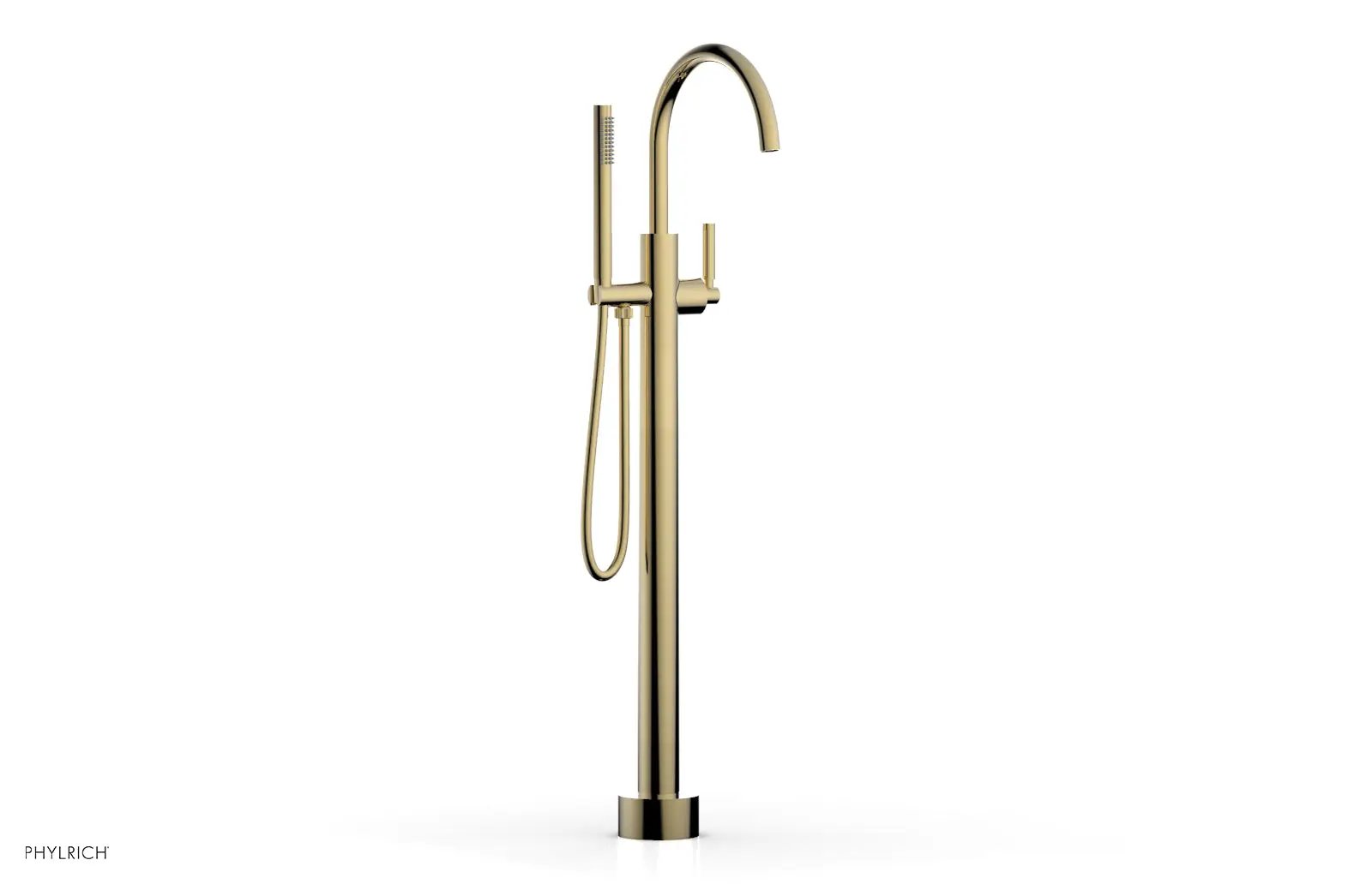 Phylrich BASIC Tall Floor Mount Tub Filler - Lever Handle with Hand Shower by Phylrich
