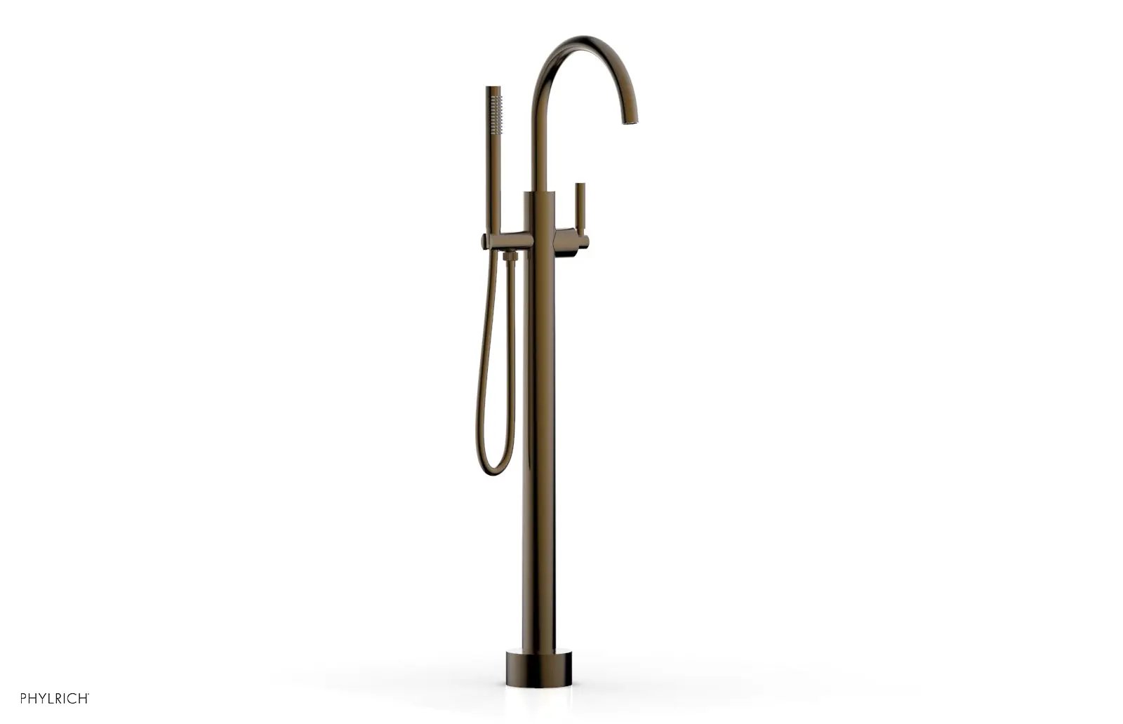 Phylrich BASIC Tall Floor Mount Tub Filler - Lever Handle with Hand Shower by Phylrich