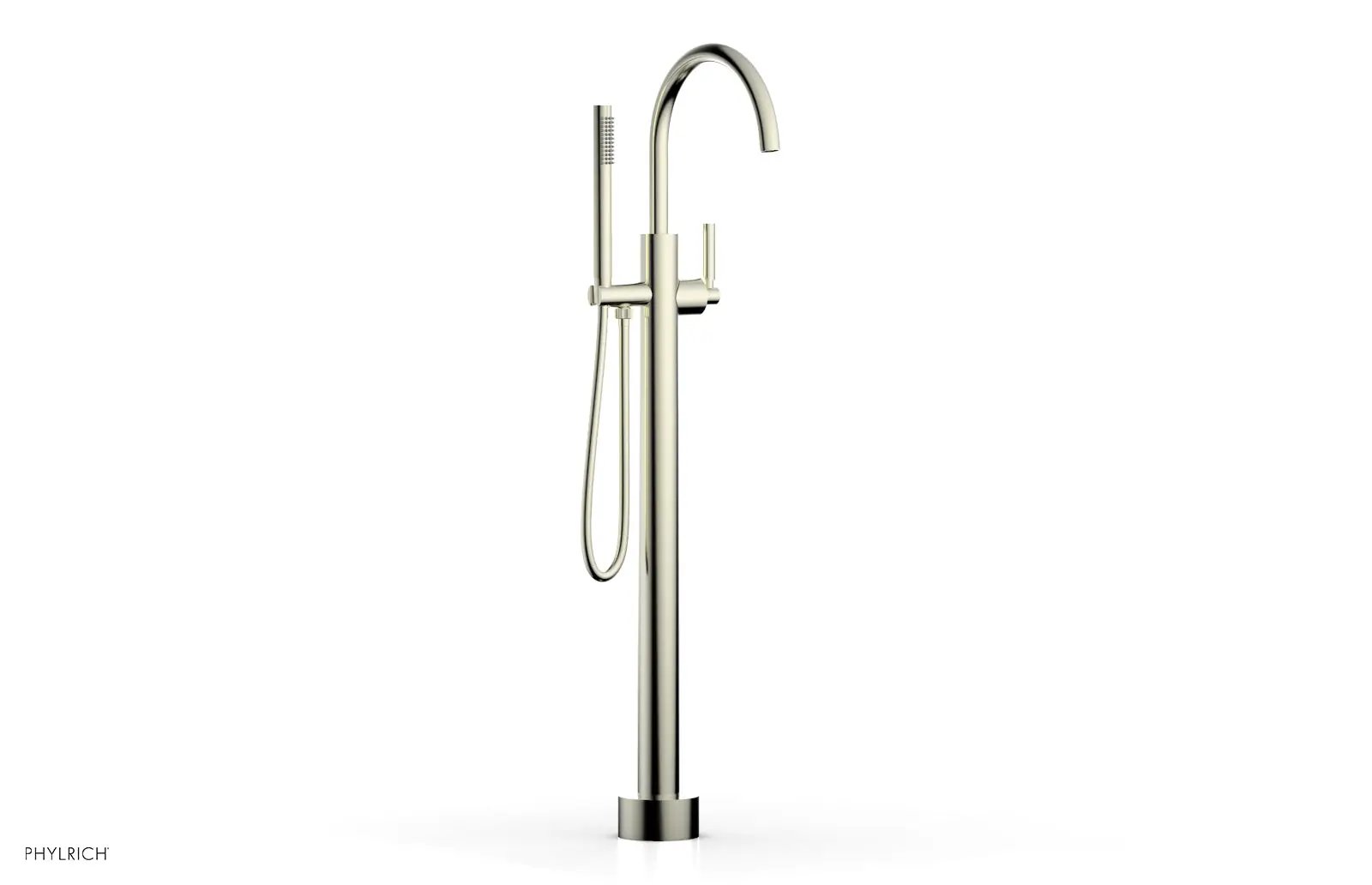 Phylrich BASIC Tall Floor Mount Tub Filler - Lever Handle with Hand Shower by Phylrich