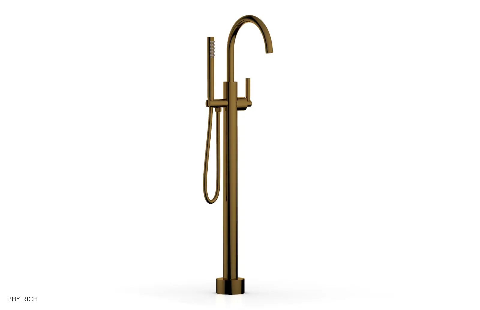 Phylrich BASIC Tall Floor Mount Tub Filler - Lever Handle with Hand Shower by Phylrich