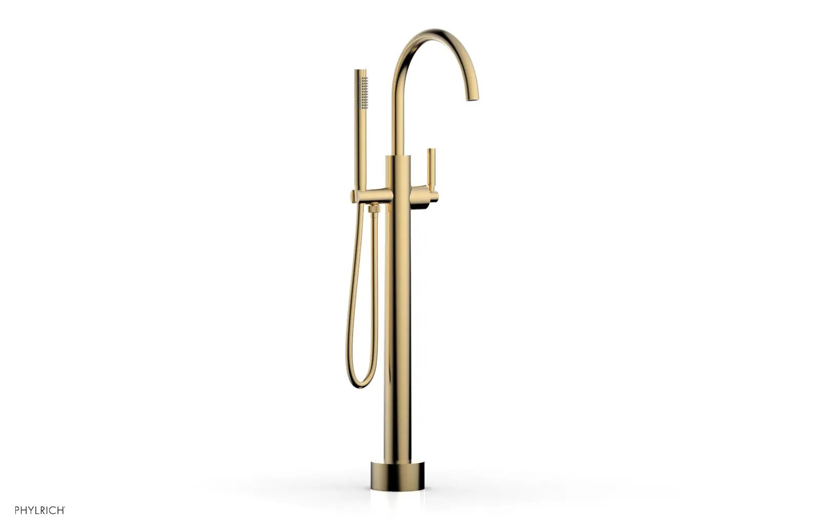 Phylrich BASIC Low Floor Mount Tub Filler - Lever Handle with Hand Shower by Phylrich