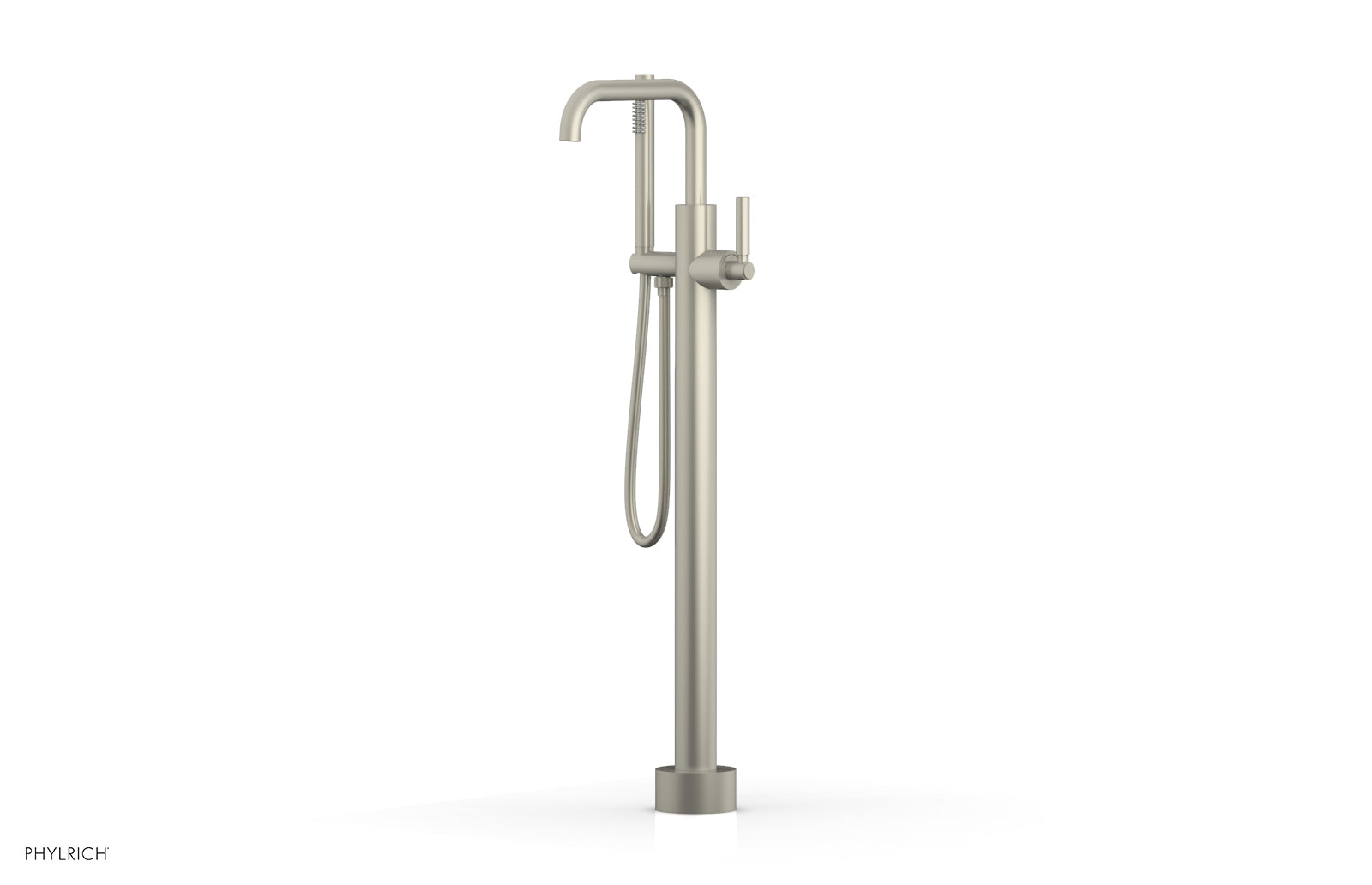 Phylrich BASIC Tall Floor Mount Tub Filler - Lever Handle with Hand Shower