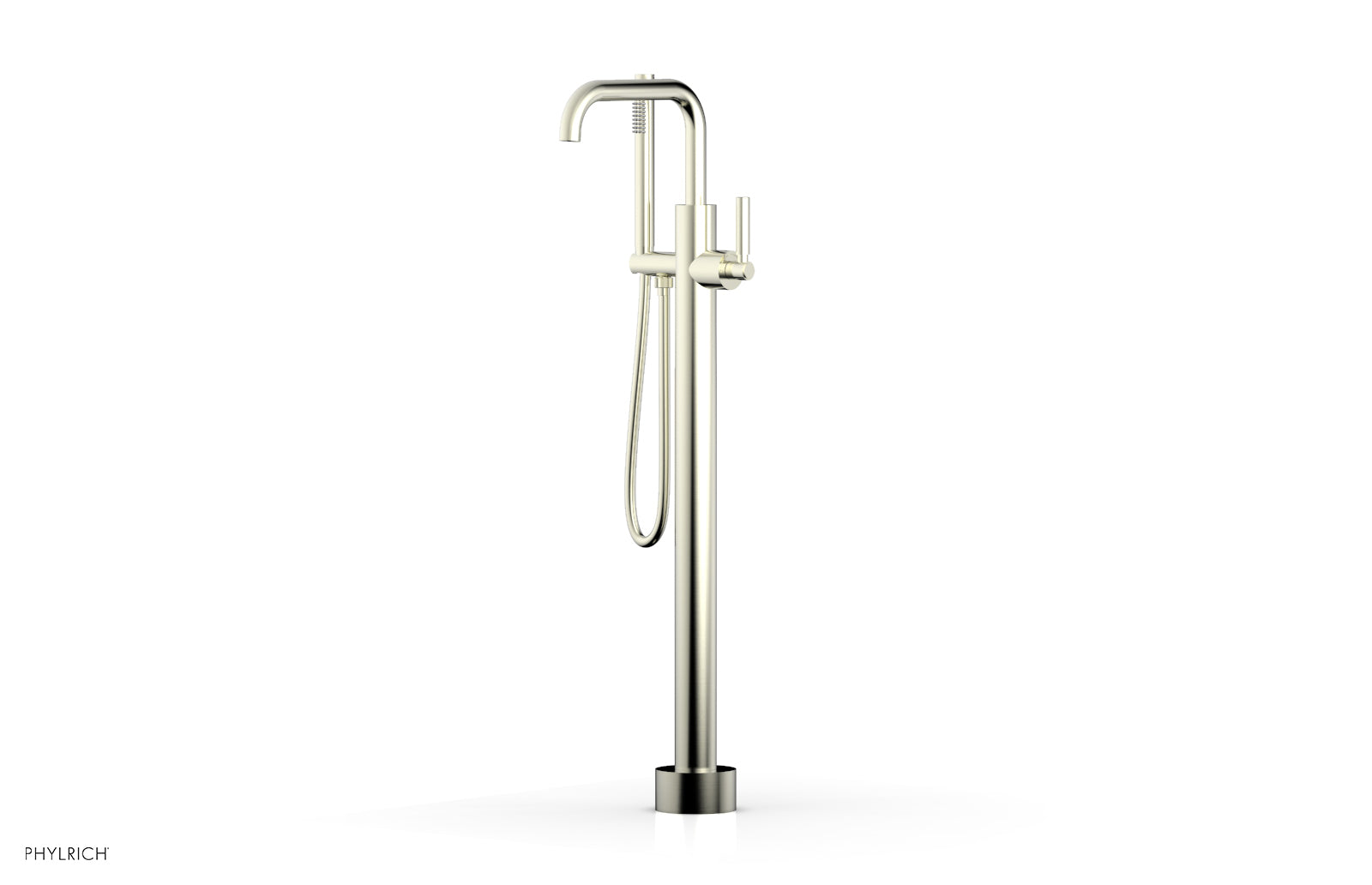 Phylrich BASIC Tall Floor Mount Tub Filler - Lever Handle with Hand Shower