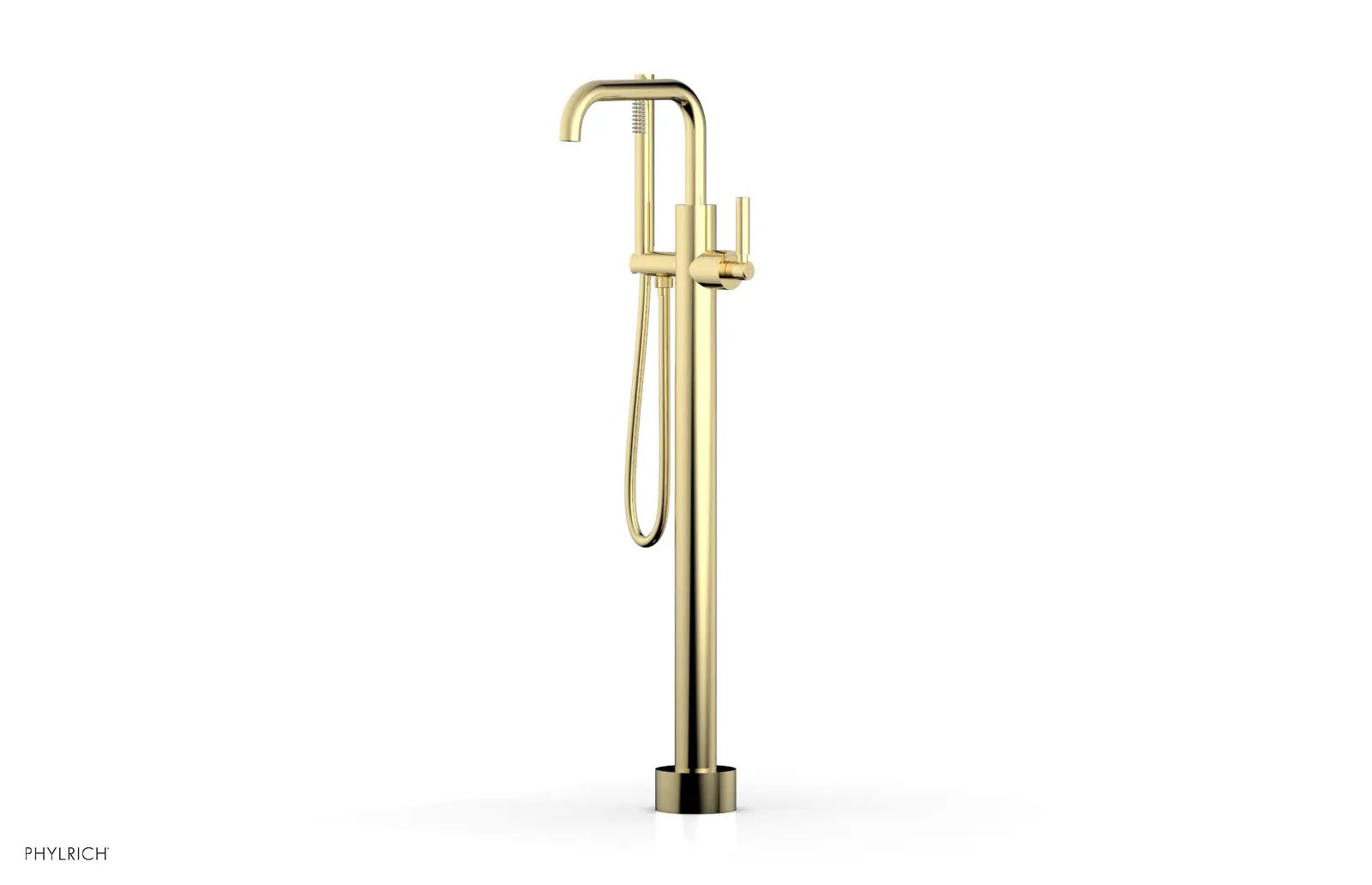 Phylrich BASIC Tall Floor Mount Tub Filler - Lever Handle with Hand Shower by Phylrich