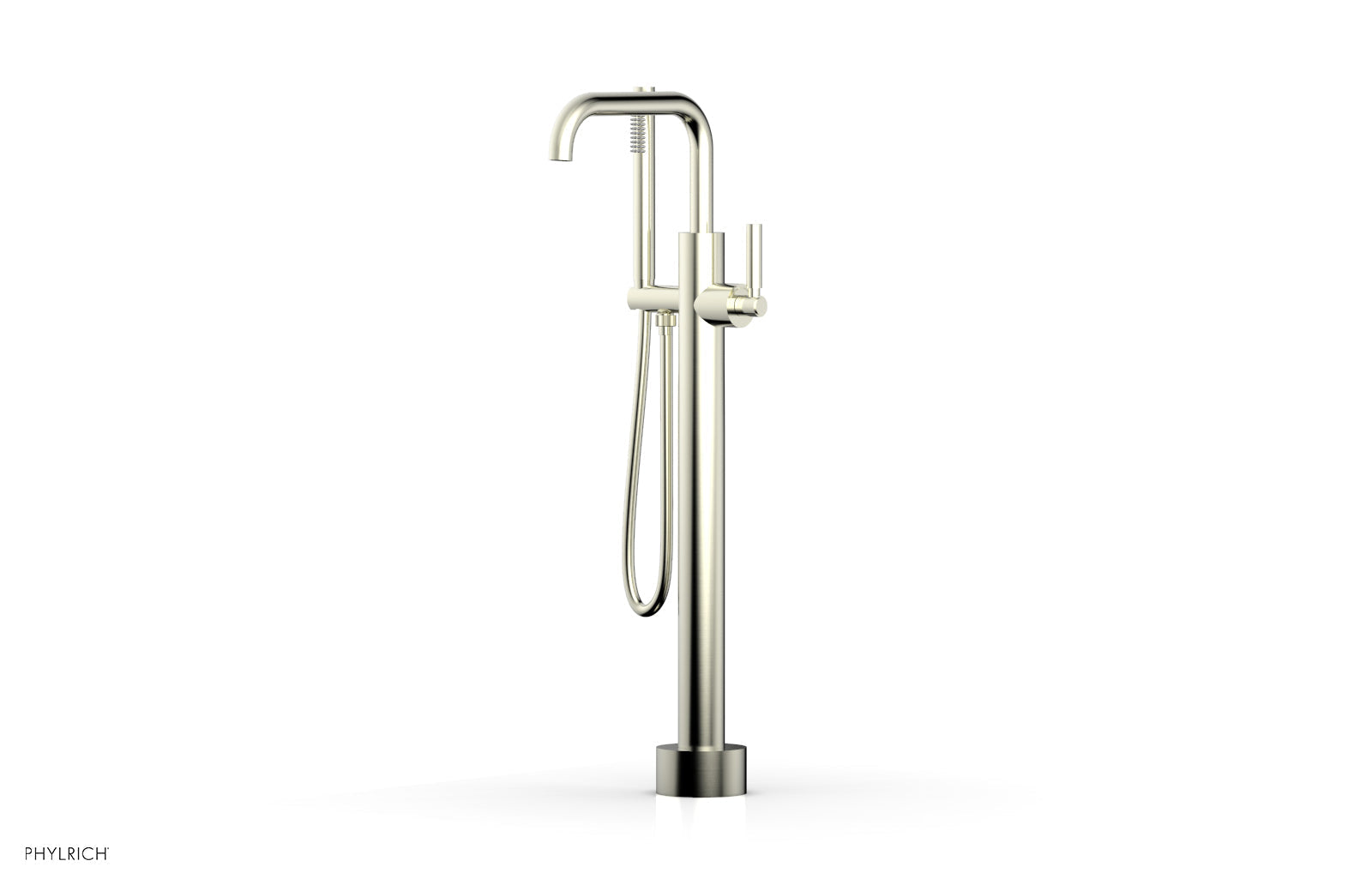 Phylrich BASIC Low Floor Mount Tub Filler - Lever Handle with Hand Shower