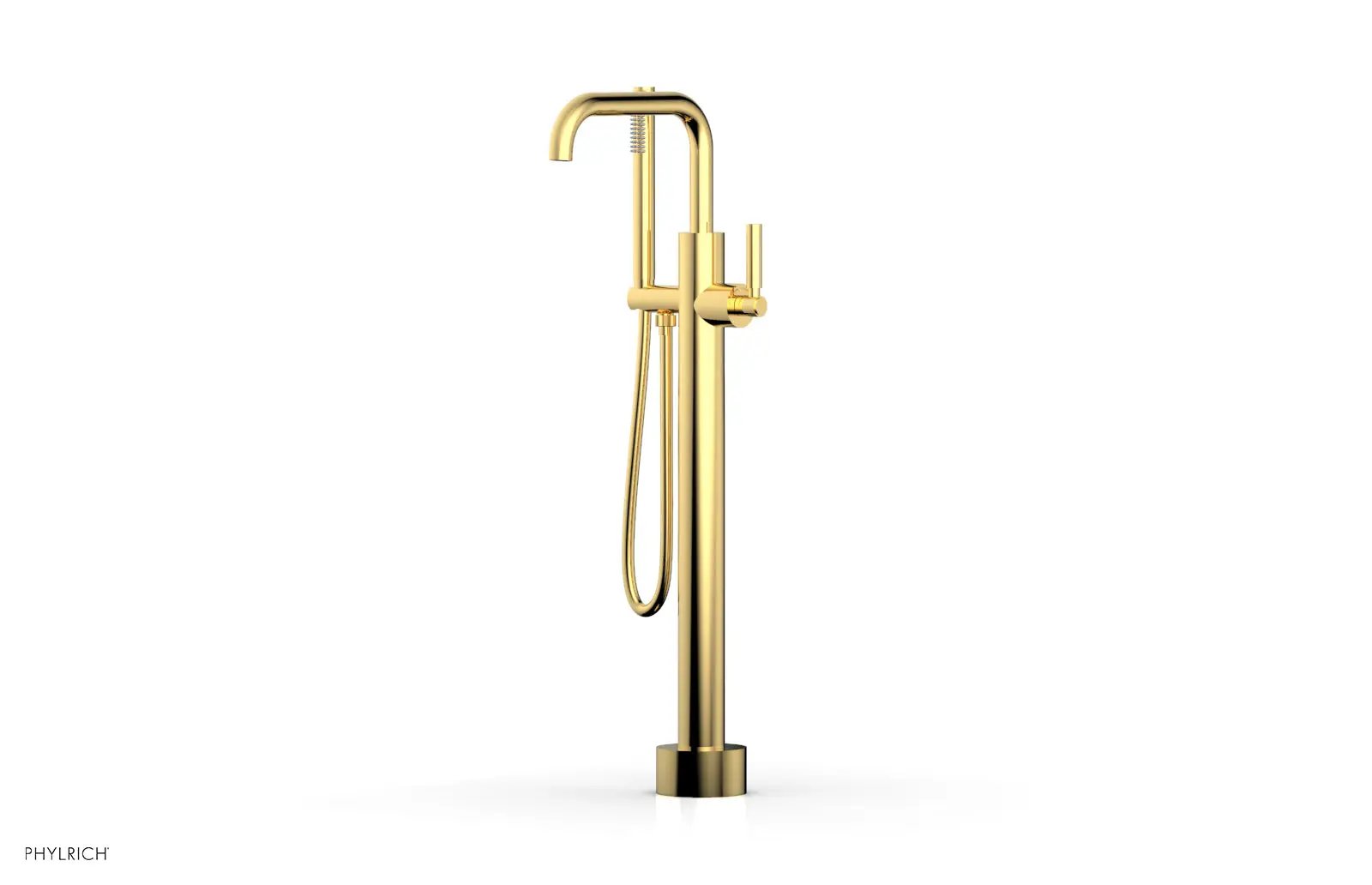 Phylrich BASIC Low Floor Mount Tub Filler - Lever Handle with Hand Shower by Phylrich
