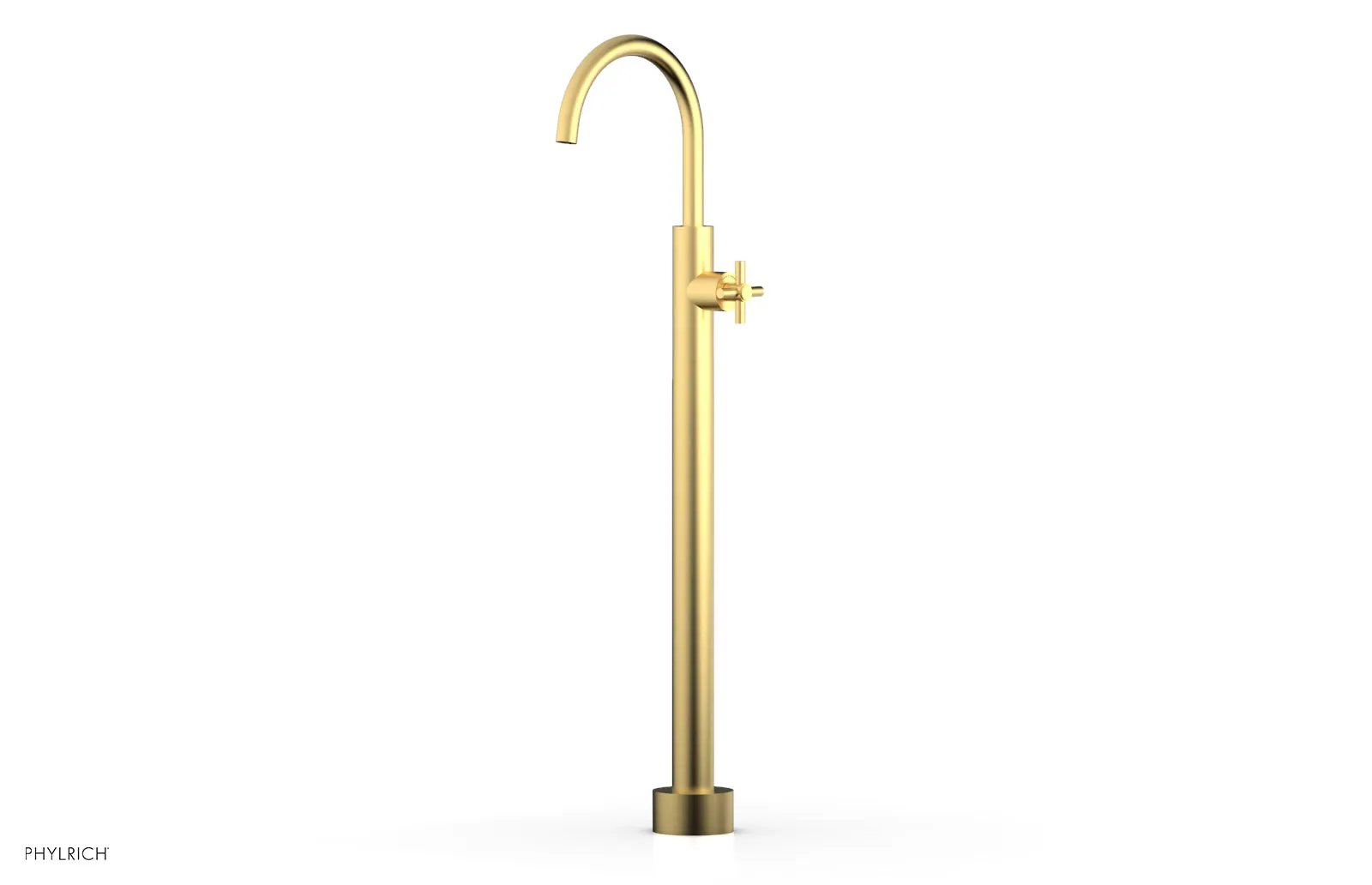 Phylrich BASIC Tall Floor Mount Tub Filler - Cross Handle by Phylrich