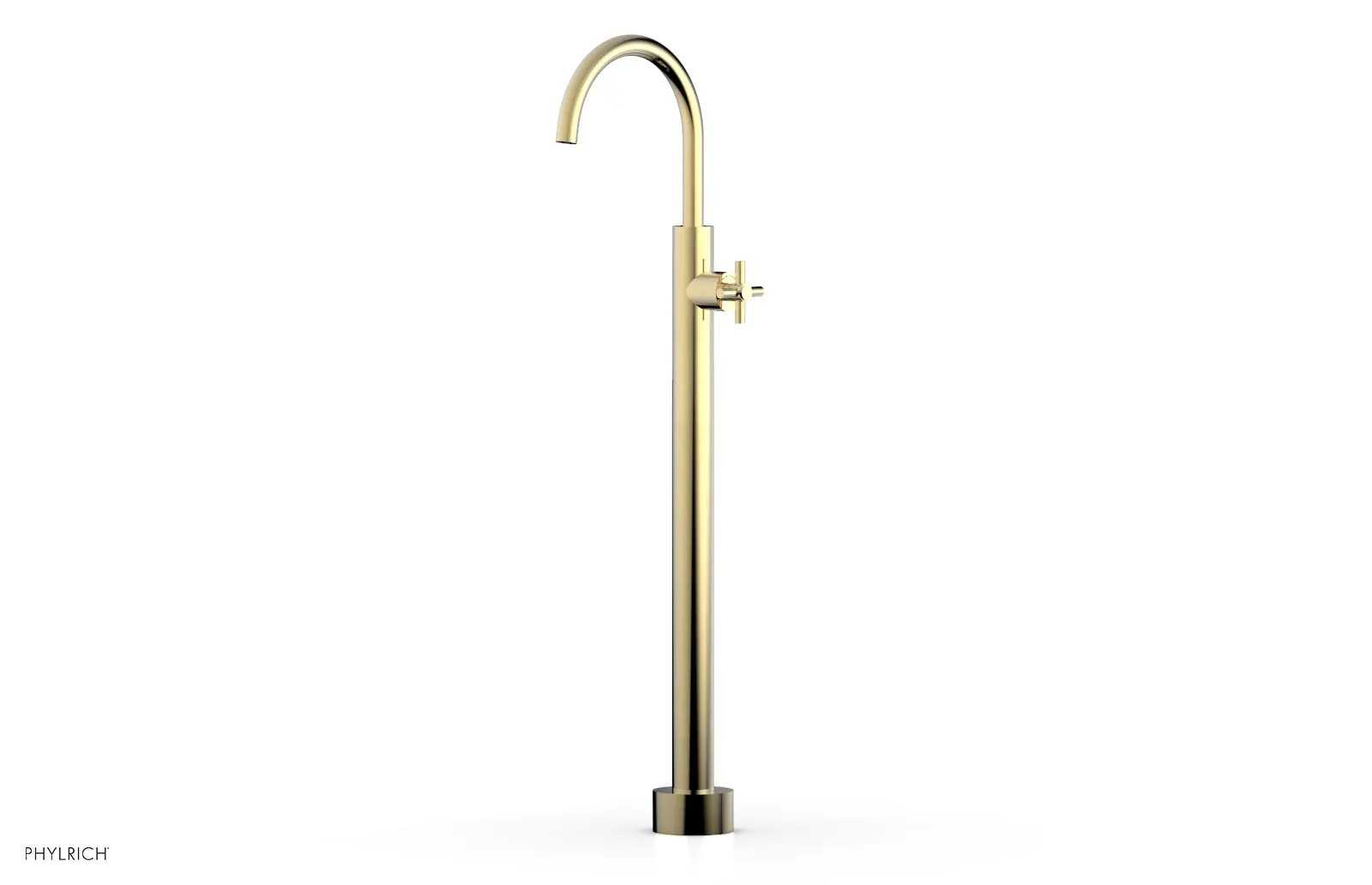 Phylrich BASIC Tall Floor Mount Tub Filler - Cross Handle by Phylrich