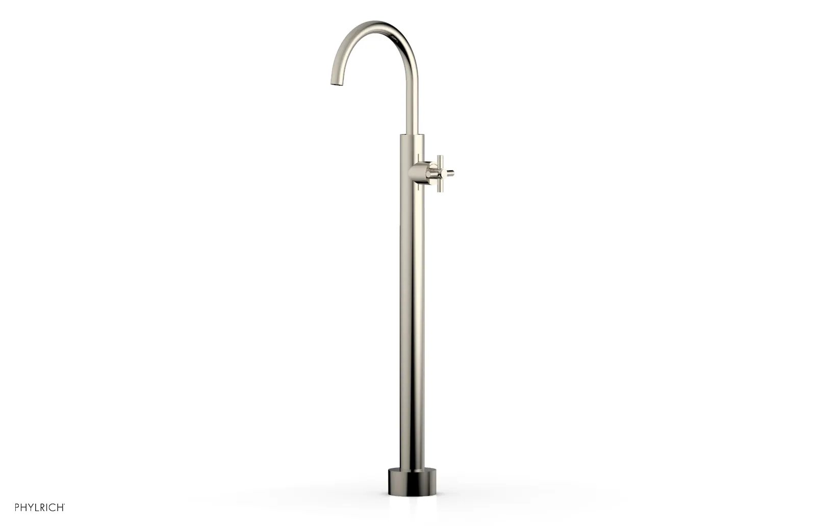 Phylrich BASIC Tall Floor Mount Tub Filler - Cross Handle by Phylrich